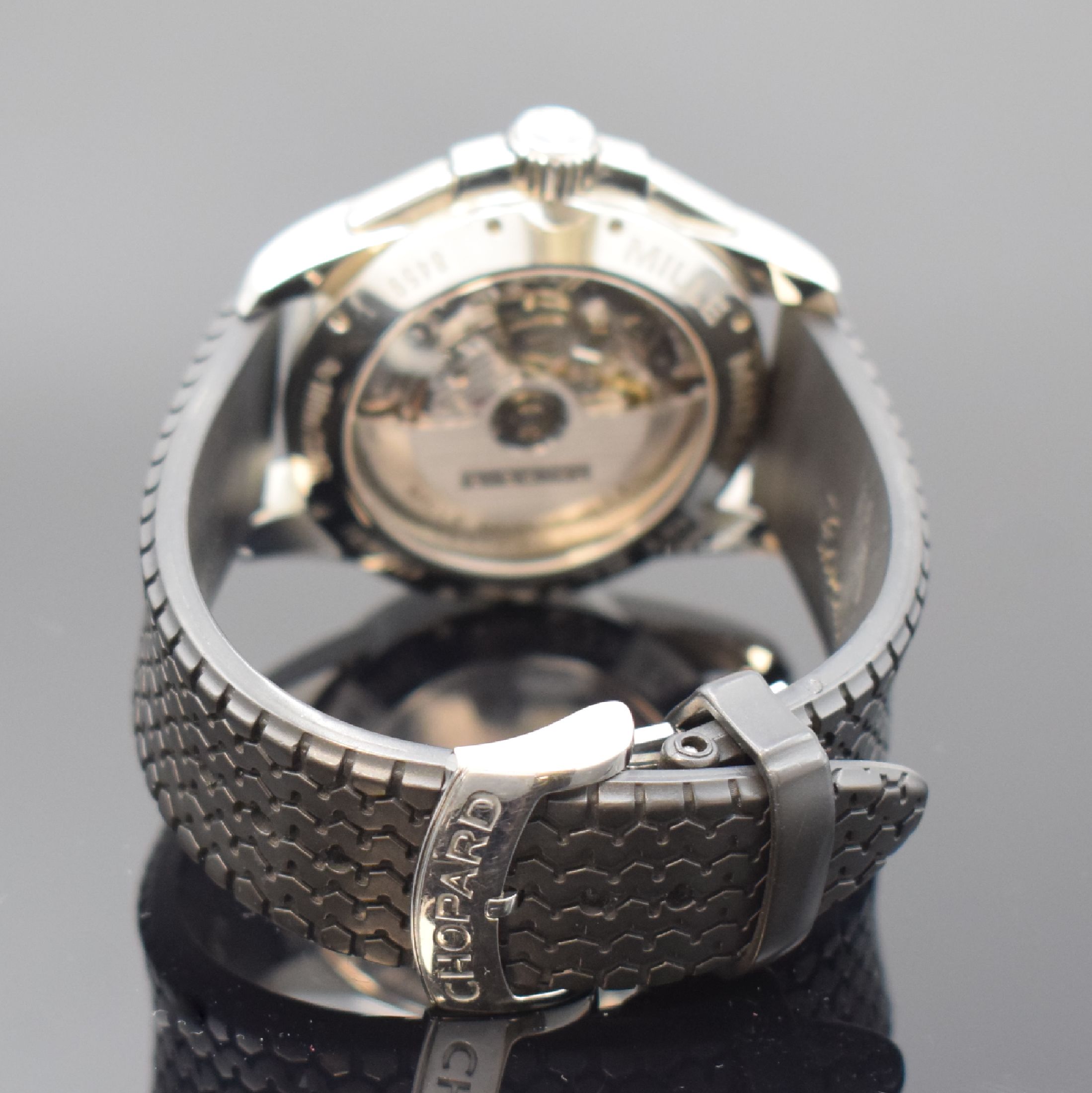 Detail b: CHOPARD Armbandchronograph Mille Miglia GT XL Referenz 8459, Schweiz um 2010, Automatik, Chronometer in Edelstahl, orig. Kautschukband (besch.) m. ...