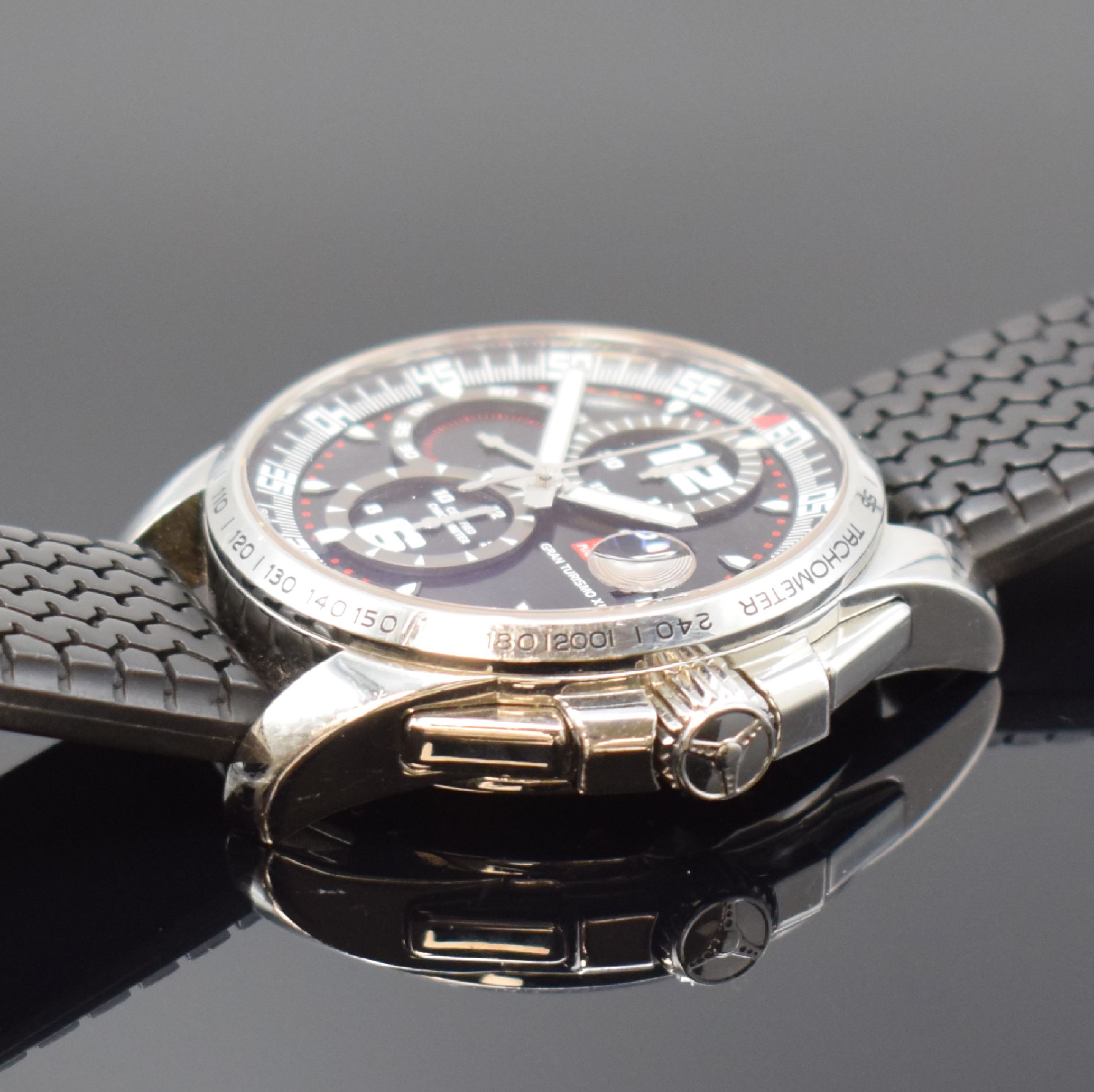 Detail c: CHOPARD Armbandchronograph Mille Miglia GT XL Referenz 8459, Schweiz um 2010, Automatik, Chronometer in Edelstahl, orig. Kautschukband (besch.) m. ...