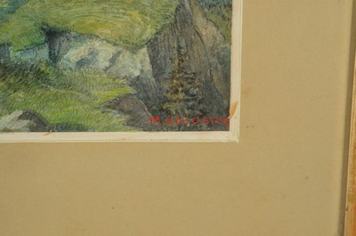 26635720l - Karl Maria Schuster, 1871 Purkersdorf - 1953 Vienna, student at the Vienna Academy, park landscape, watercolor/paper, left. Signed in red at the bottom and dated 08, one date illegible, approx. 26 x 20 cm, a PP with foxing, slight age-related damage