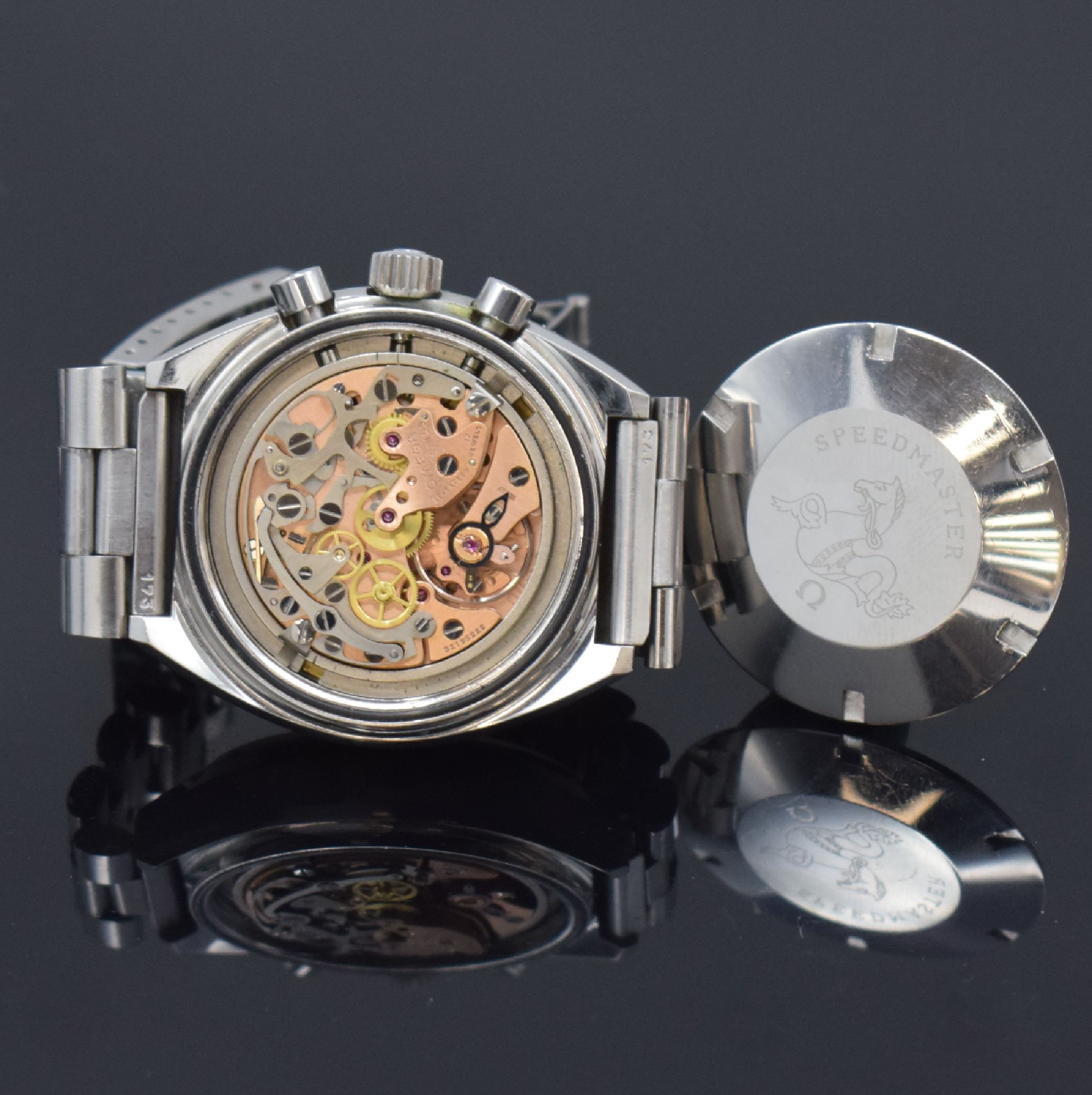 Detail h: OMEGA Herrenarmbanduhr Speedmaster Professional Mark II Referenz 145.012, Schweiz um 1970, Handaufzug, Edelstahlgeh. inkl. orig. Gliederband m. ...