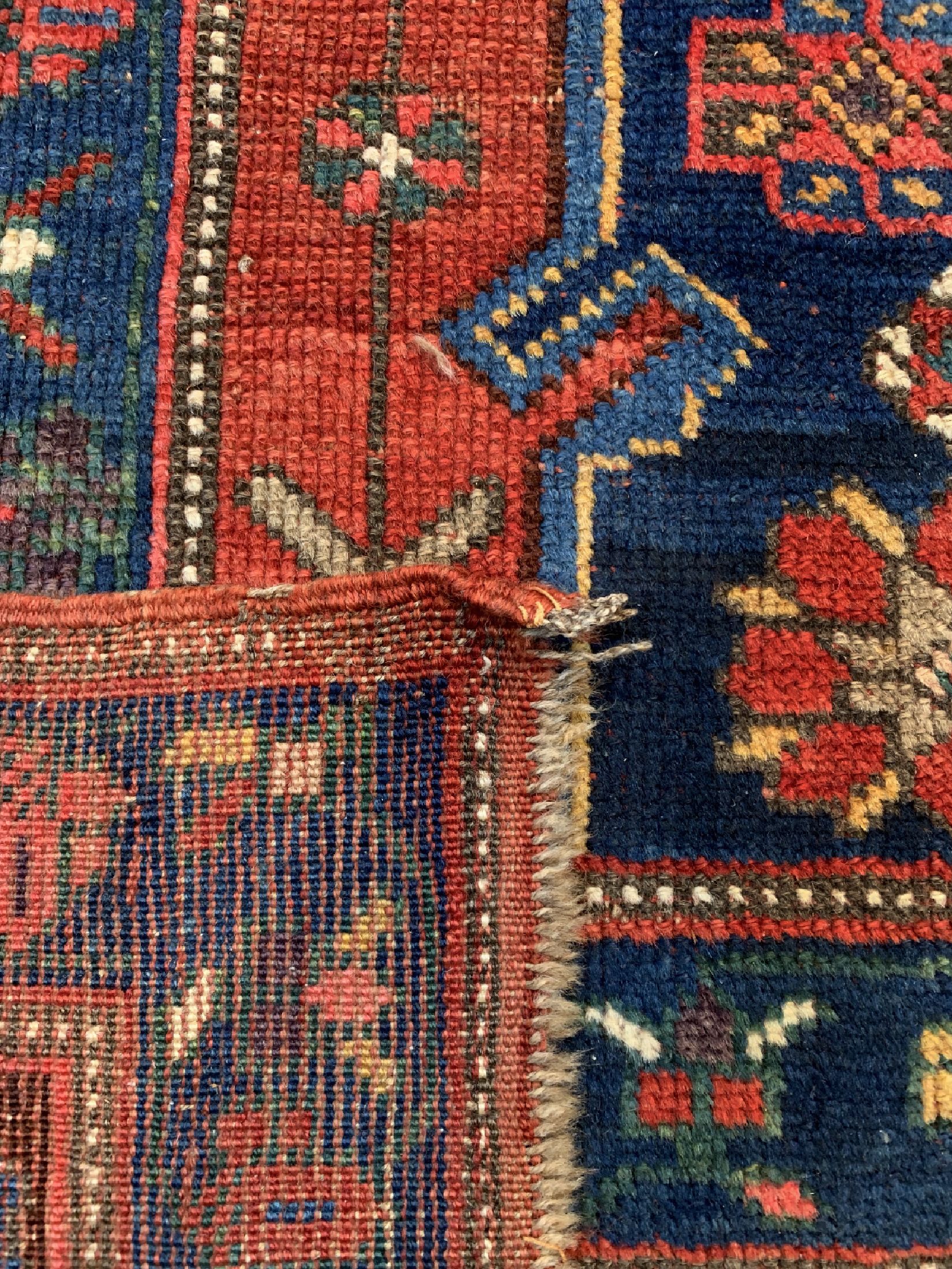 Detail e: Vogel Karabagh antik, Kaukasus, 19.Jhd, Wolle auf Wolle, ca. 250 x 156 cm, EHZ: 3