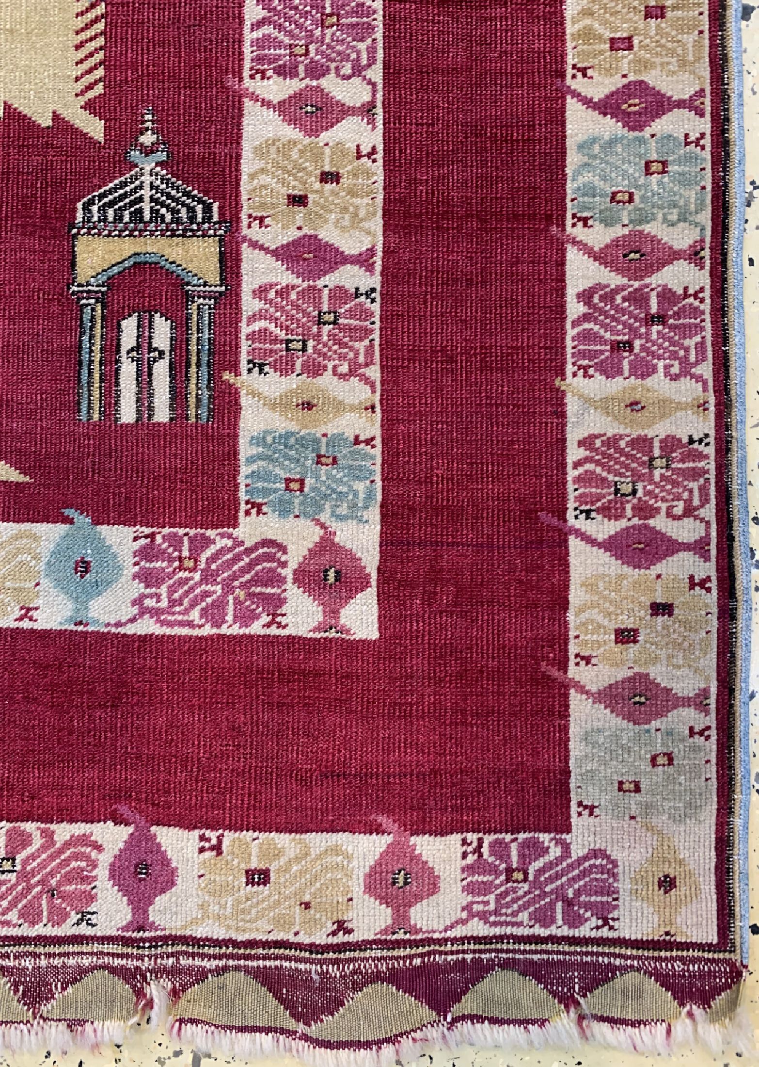 Detail a: Kirsehir Gebetsteppich, Türkei, 19.Jhd, Wolle auf Wolle, ca. 210 x 98 cm, EHZ: 3