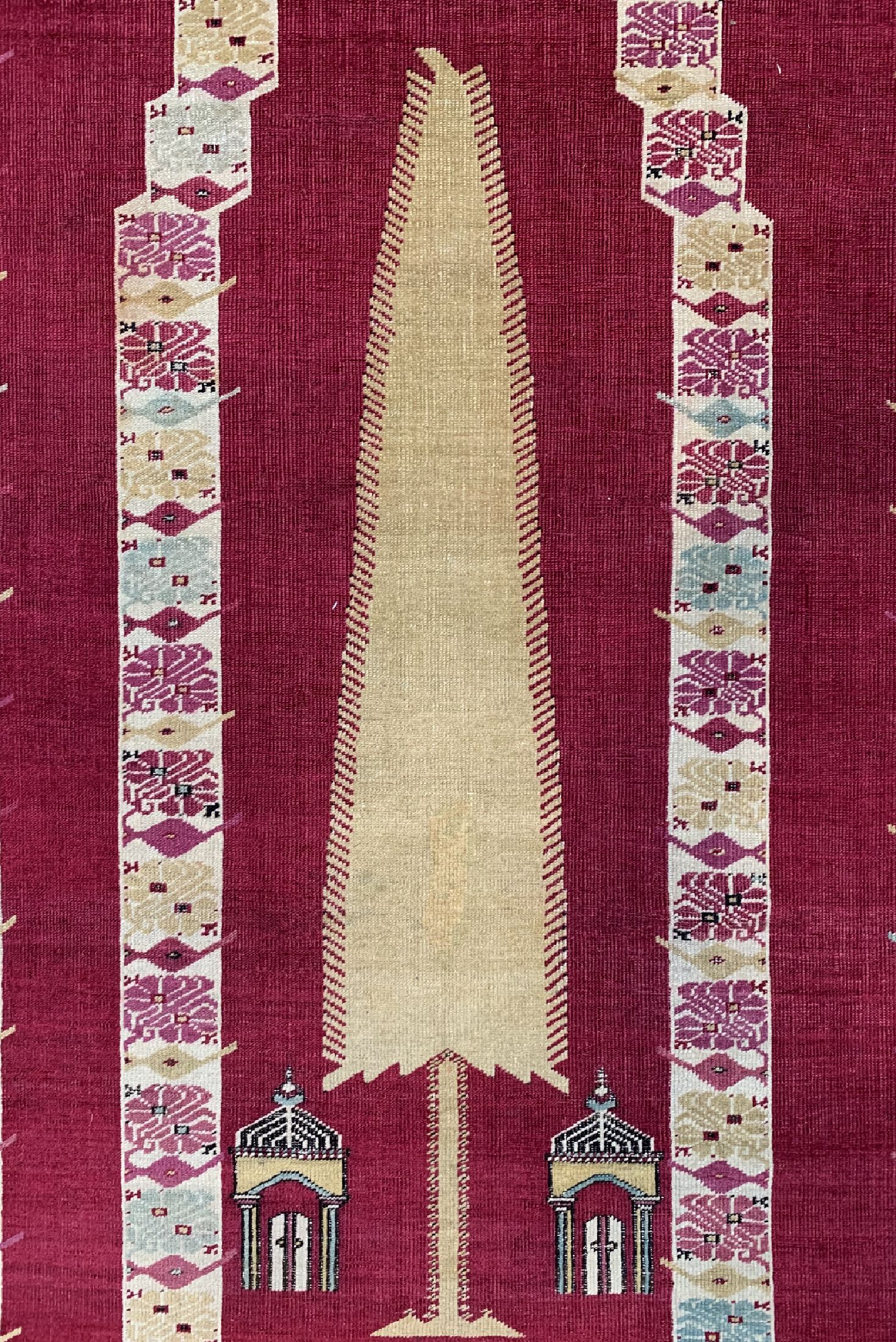 Detail b: Kirsehir Gebetsteppich, Türkei, 19.Jhd, Wolle auf Wolle, ca. 210 x 98 cm, EHZ: 3