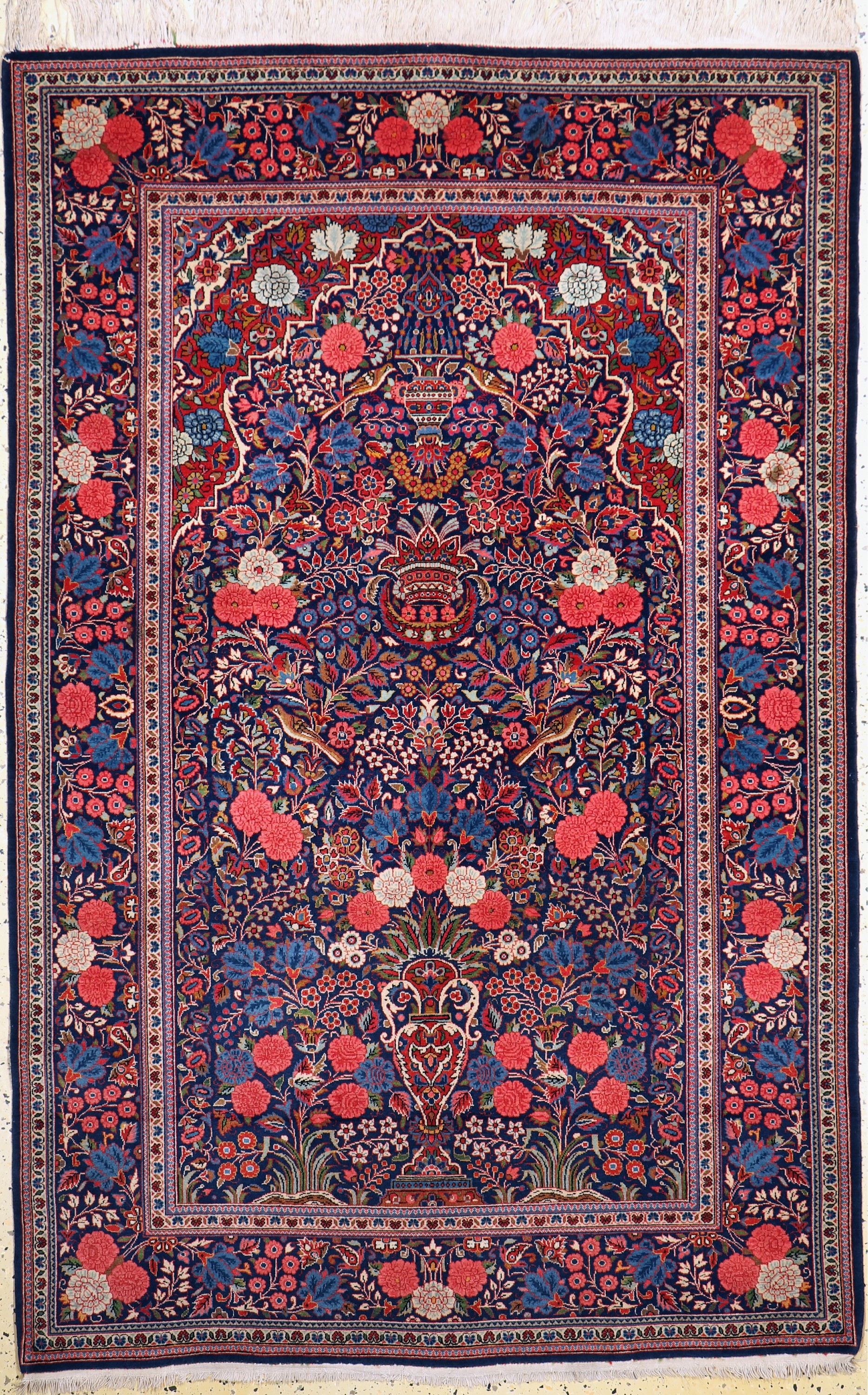 Keschan Kork"Königskrone", Persien, um 1920, Korkwolle auf Baumwolle, ca. 202 x 130 cm, EHZ: 1-2