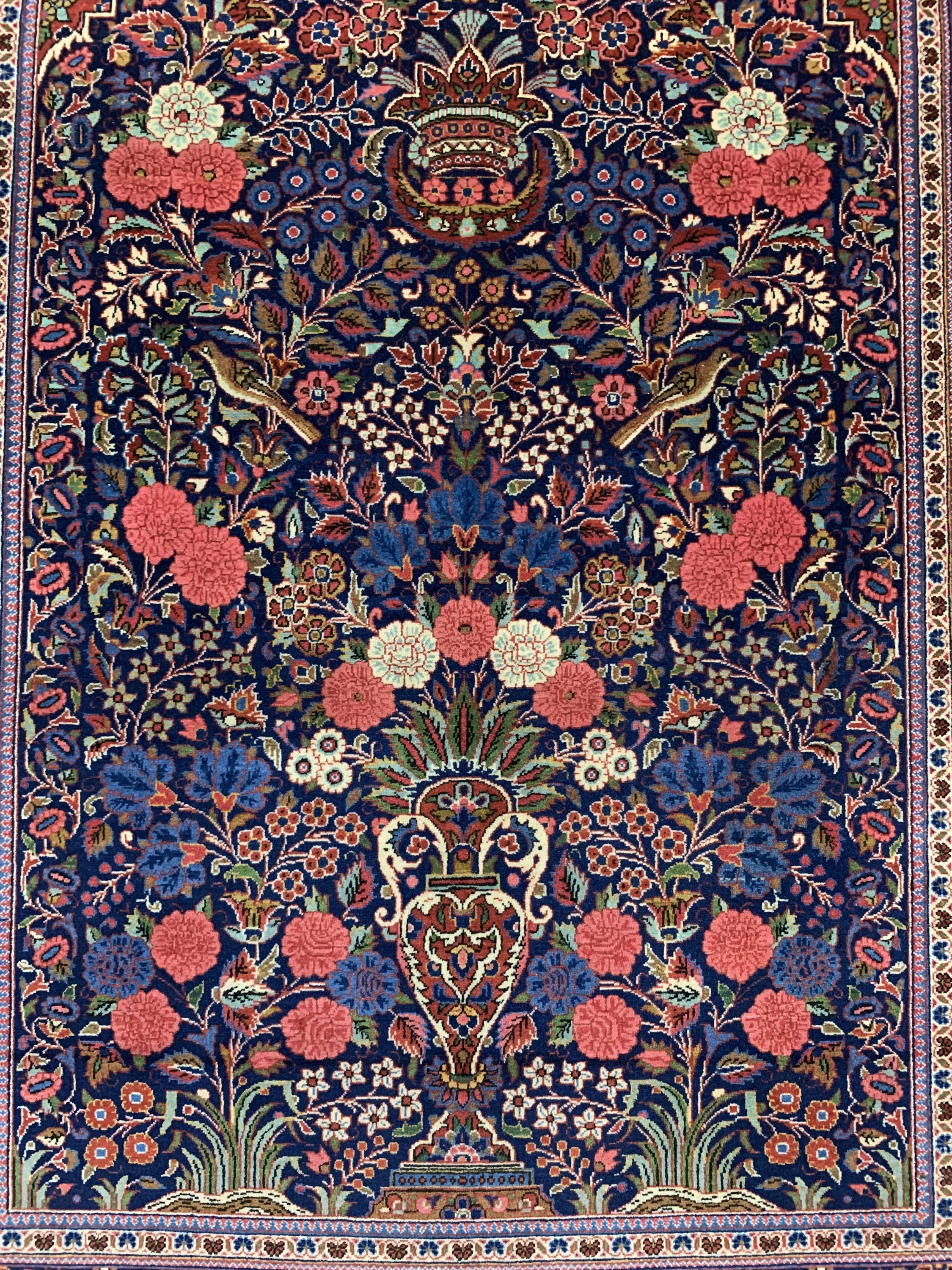 Detail c: Keschan Kork"Königskrone", Persien, um 1920, Korkwolle auf Baumwolle, ca. 202 x 130 cm, EHZ: 1-2