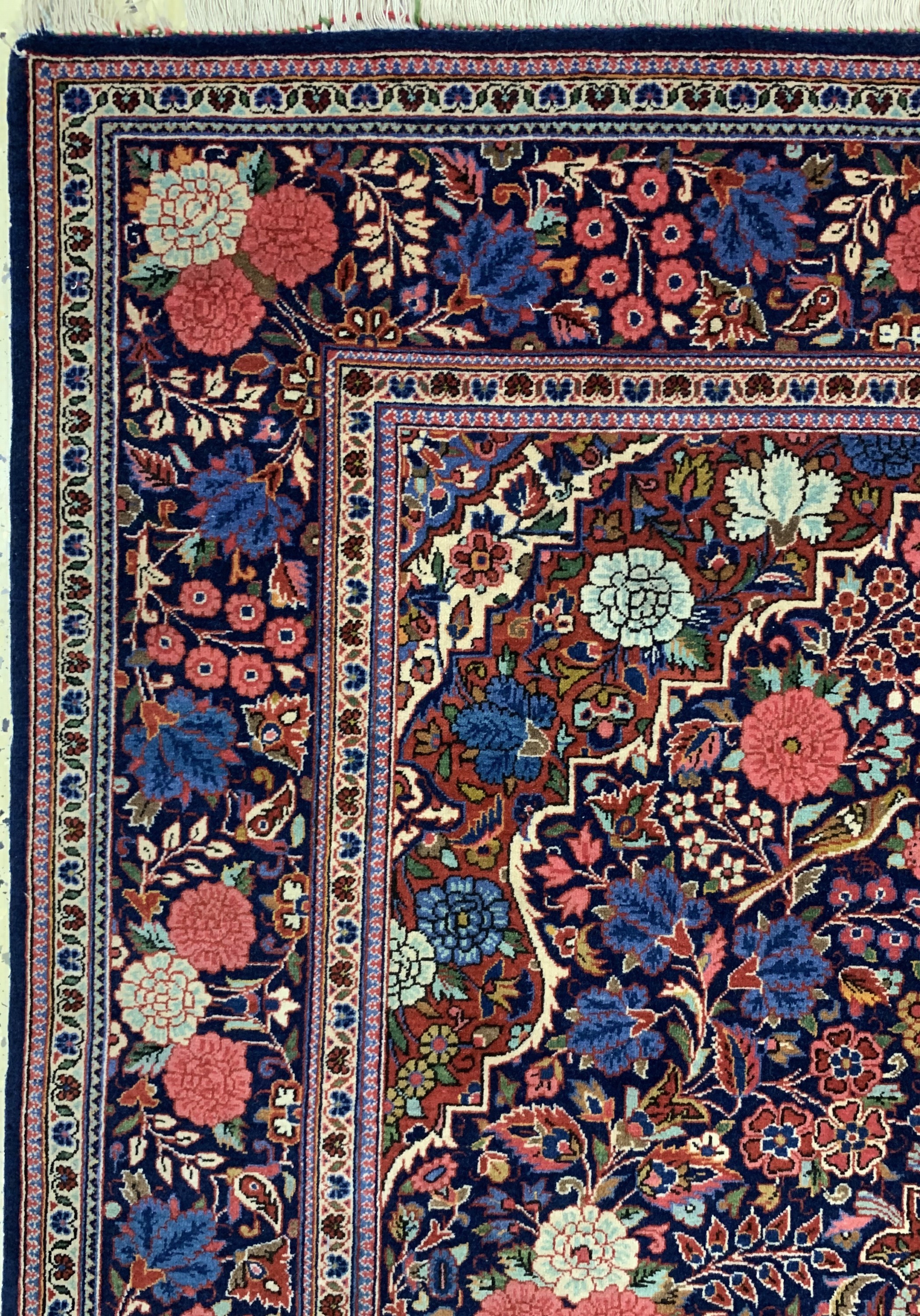 Detail d: Keschan Kork"Königskrone", Persien, um 1920, Korkwolle auf Baumwolle, ca. 202 x 130 cm, EHZ: 1-2
