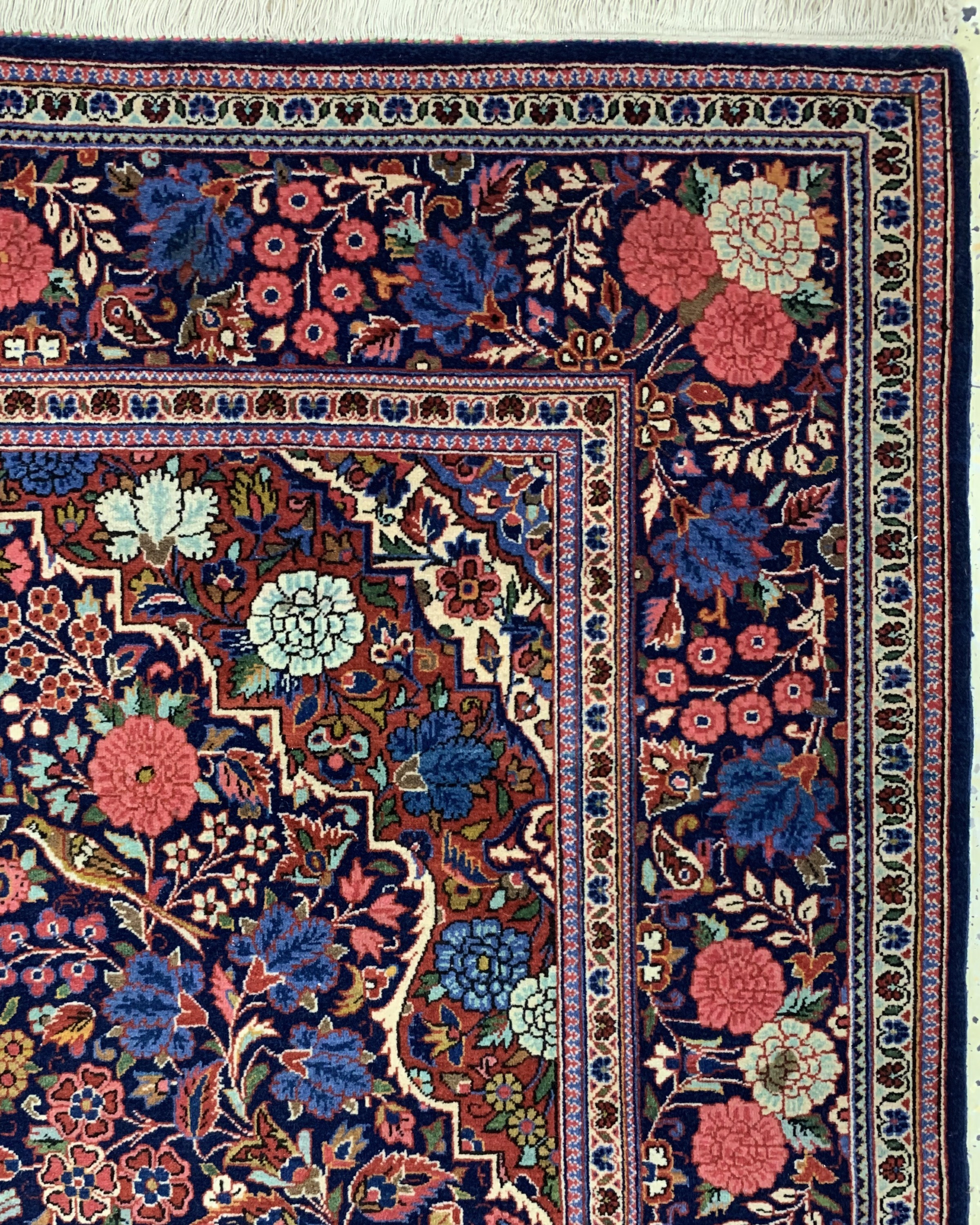 Detail e: Keschan Kork"Königskrone", Persien, um 1920, Korkwolle auf Baumwolle, ca. 202 x 130 cm, EHZ: 1-2