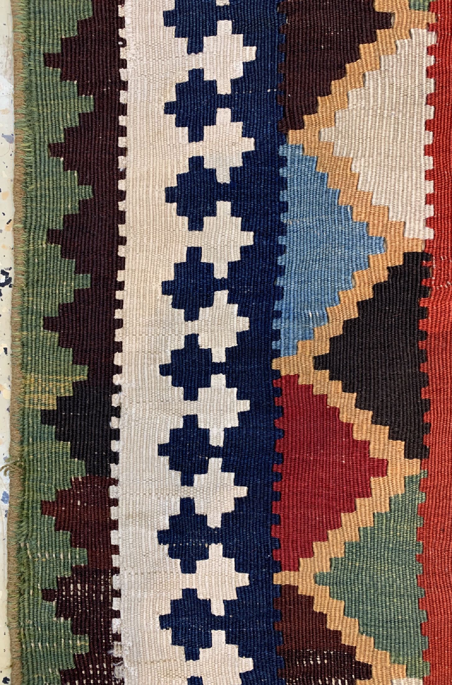 Detail c: Ghaschgai Kelim antik, Persien, 19.Jhd, Wolle auf Wolle, ca. 280 x 145 cm, EHZ: 2