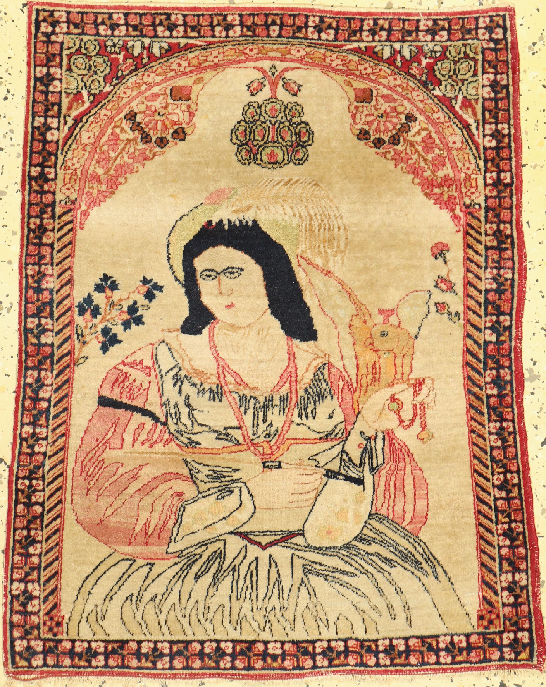 Kerman Ravar antik, Persien, 19.Jhd, Wolle auf Baumwolle, ca. 77 x 62 cm, EHZ: 2-3