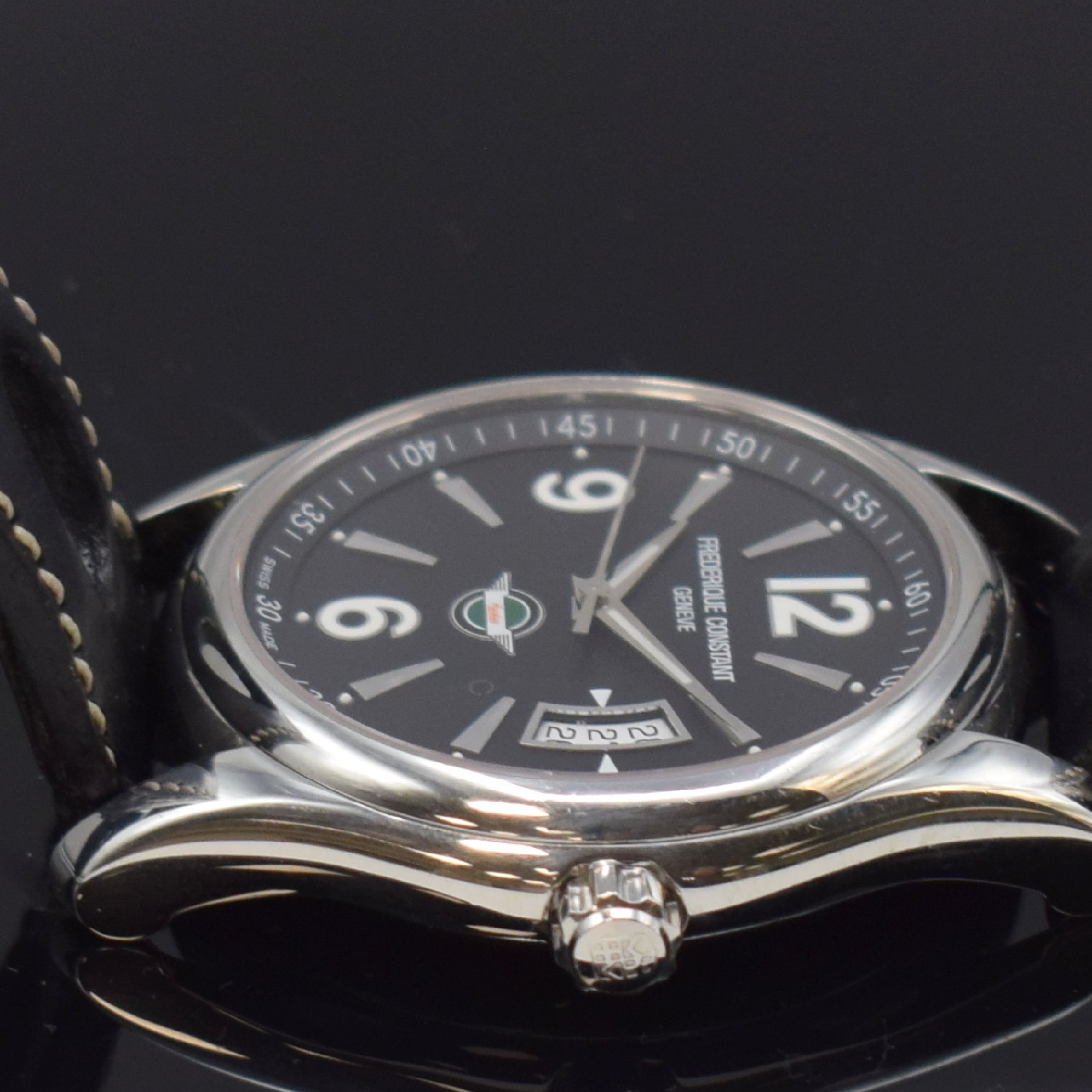 Detail e: FREDERIQUE CONSTANT auf 407 Stück limitierte Herrenarmbanduhr "Healey Challenge Canada" Schweiz um 2009 anl. Healey-Events, Automatik, ...