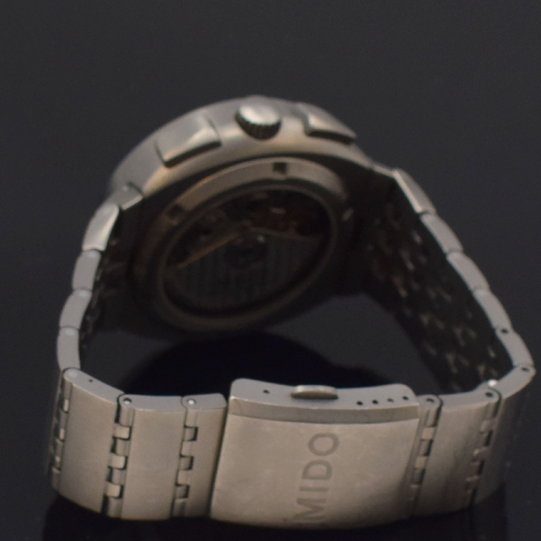 Detail f: MIDO All Dial Herrenarmbanduhr mit Chronograph Referenz 8360-8, Schweiz um 2015, Titangehäuse inkl. Titanband m. Faltschl., schwarzes Zifferbl. m. ...