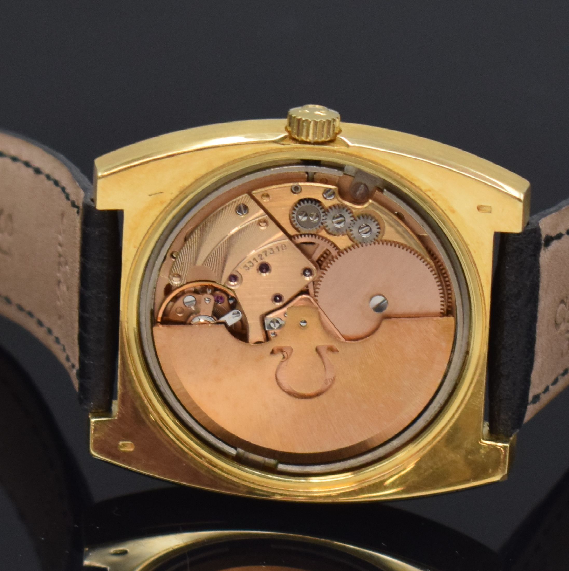 Detail f: OMEGA Constellation Chronometer in GG 750/000 Herrenarmbanduhr Referenz 166.056 / 168.042, Schweiz um 1972, Automatik, 2-teil. Gehäuse, Boden ...