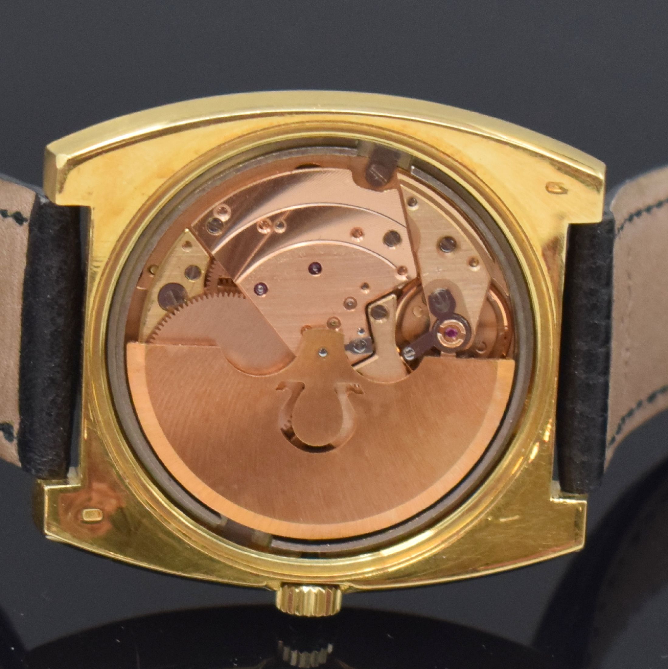 Detail g: OMEGA Constellation Chronometer in GG 750/000 Herrenarmbanduhr Referenz 166.056 / 168.042, Schweiz um 1972, Automatik, 2-teil. Gehäuse, Boden ...