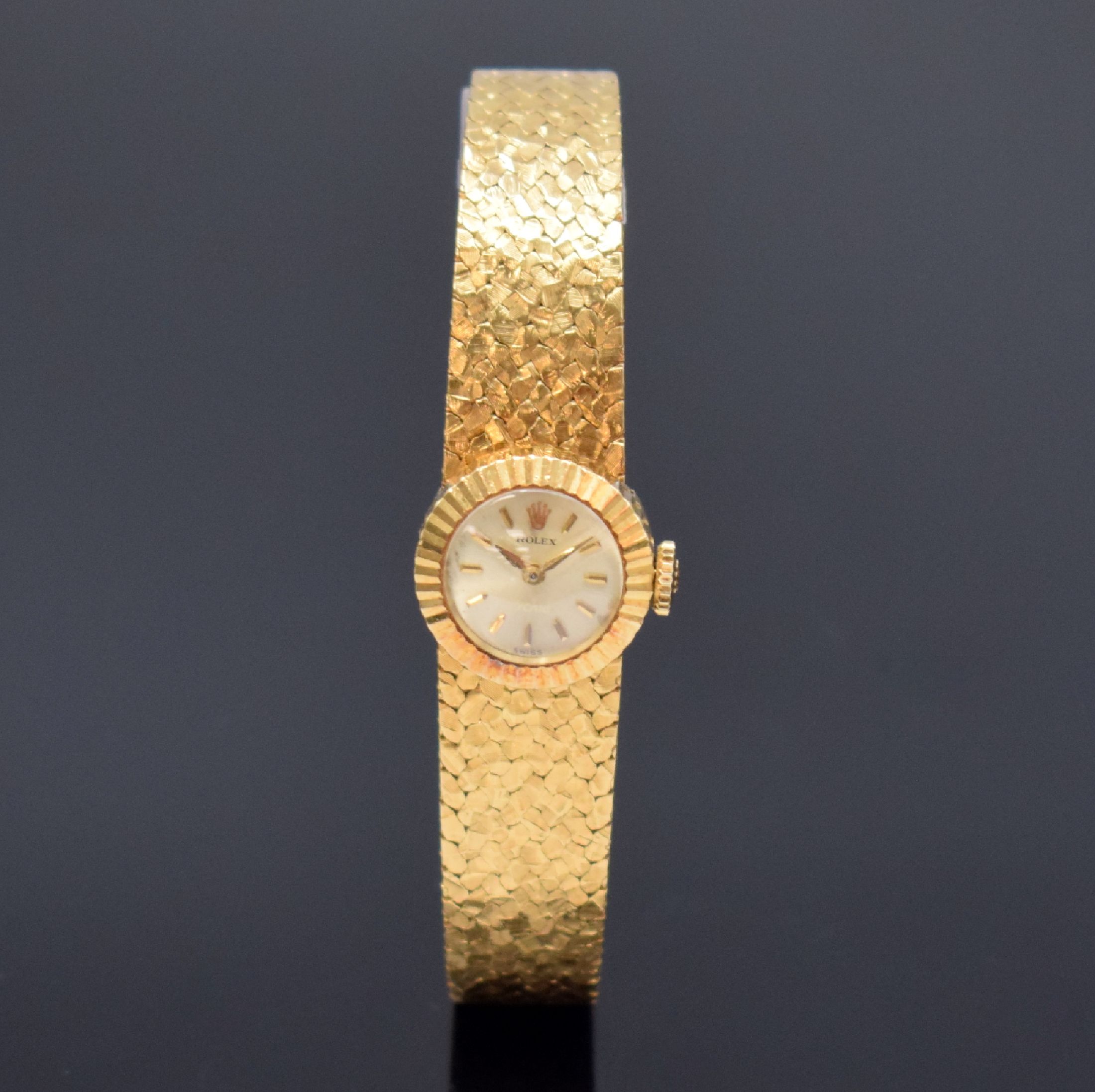 Detail a: ROLEX Orchid Damenarmbanduhr in GG 750/000 Referenz 2059 mit original Garantieschein, Schweiz verk. 11/1969, Handaufzug, 2-teil. Geh., Boden ...