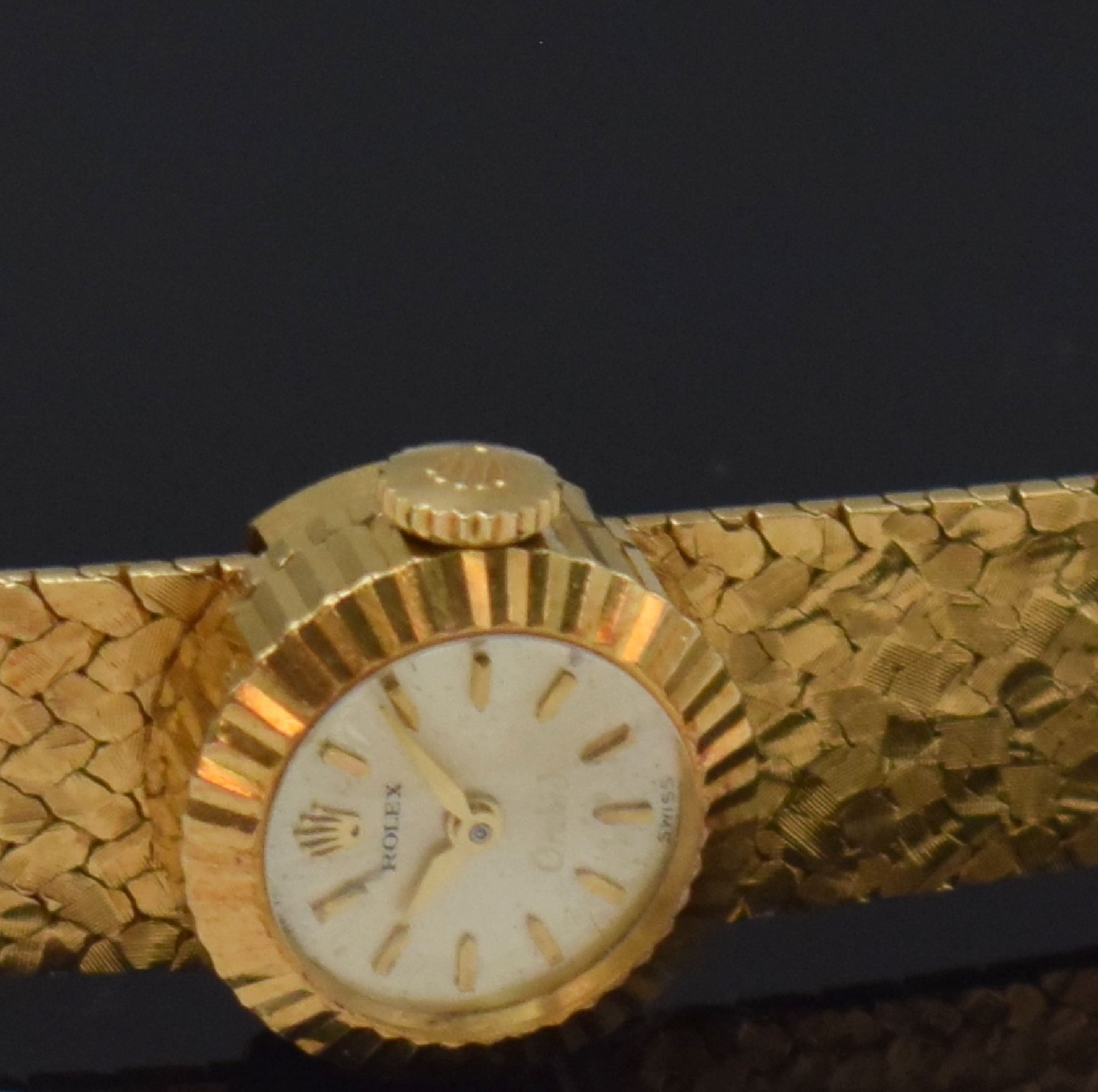 Detail c: ROLEX Orchid Damenarmbanduhr in GG 750/000 Referenz 2059 mit original Garantieschein, Schweiz verk. 11/1969, Handaufzug, 2-teil. Geh., Boden ...