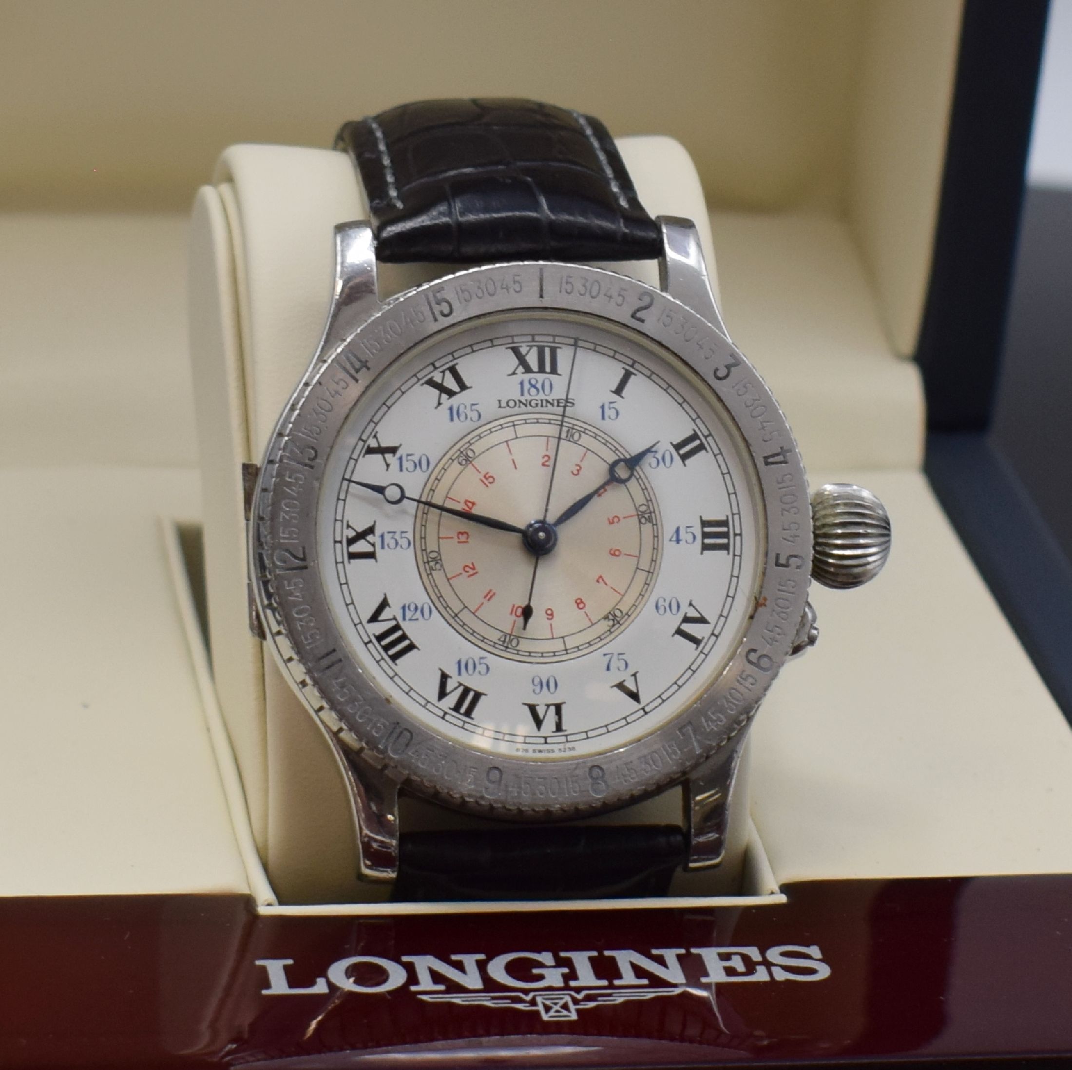 Detail a: LONGINES seltene Herrenarmbanduhr "Hour Angle Watch" Referenz 876.5238, Schweiz um 1990, Handaufzug, auf weltweit 1000 Stück limitierte ...