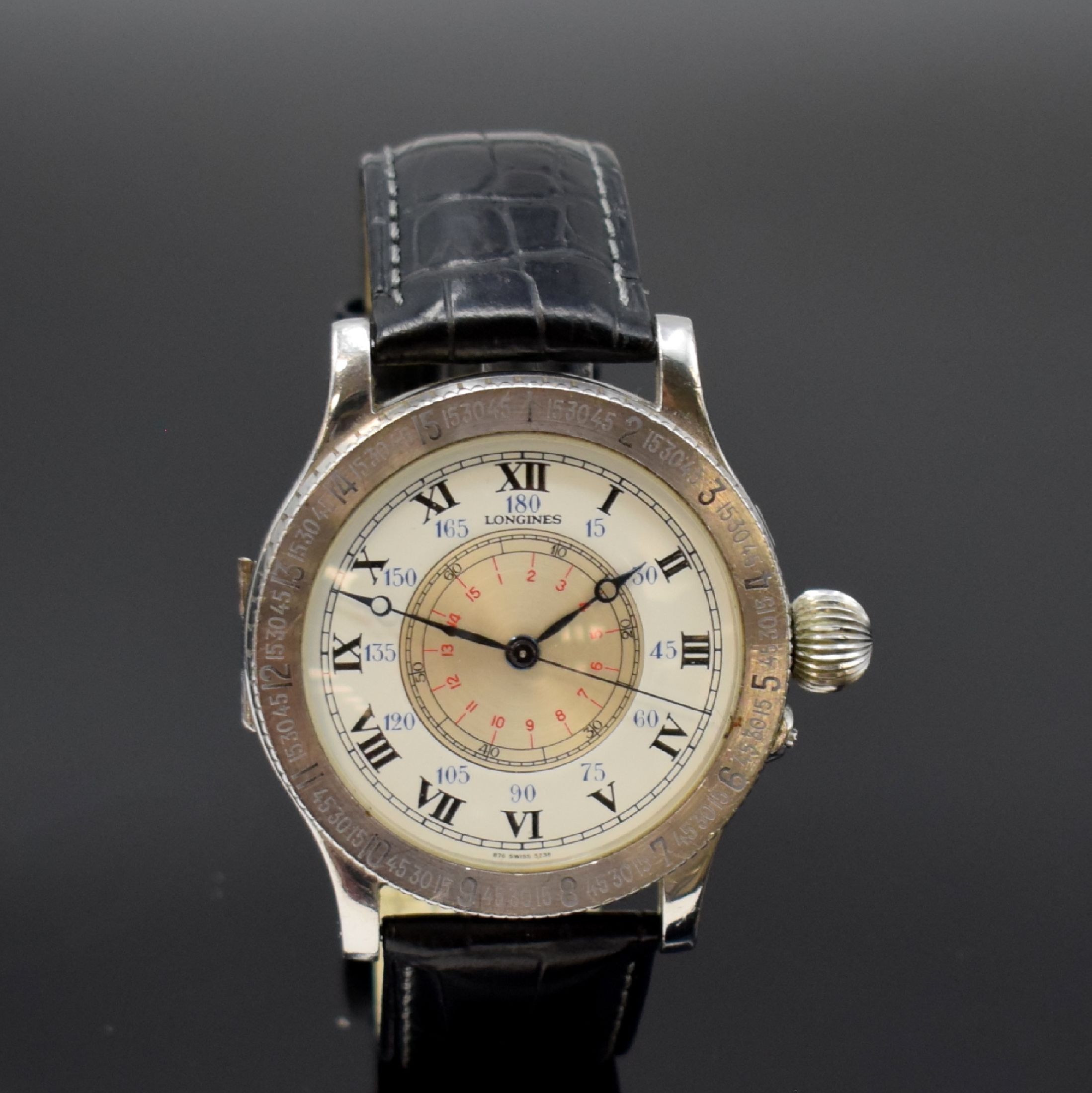 Detail b: LONGINES seltene Herrenarmbanduhr "Hour Angle Watch" Referenz 876.5238, Schweiz um 1990, Handaufzug, auf weltweit 1000 Stück limitierte ...