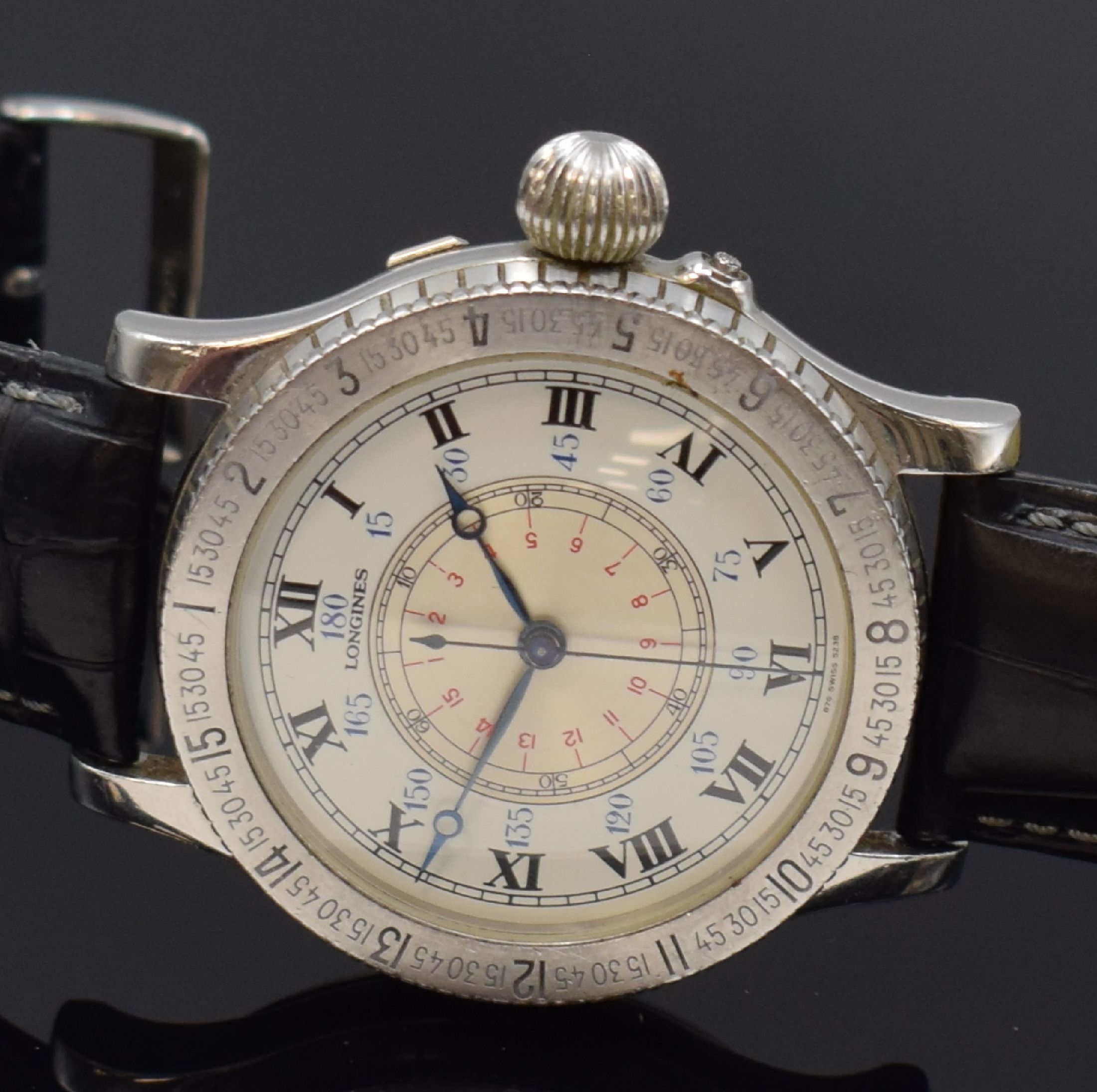Detail c: LONGINES seltene Herrenarmbanduhr "Hour Angle Watch" Referenz 876.5238, Schweiz um 1990, Handaufzug, auf weltweit 1000 Stück limitierte ...
