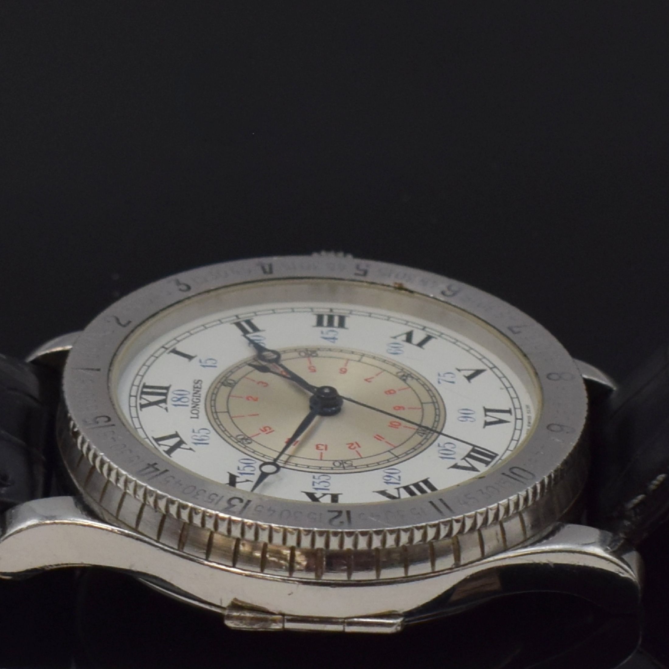 Detail d: LONGINES seltene Herrenarmbanduhr "Hour Angle Watch" Referenz 876.5238, Schweiz um 1990, Handaufzug, auf weltweit 1000 Stück limitierte ...