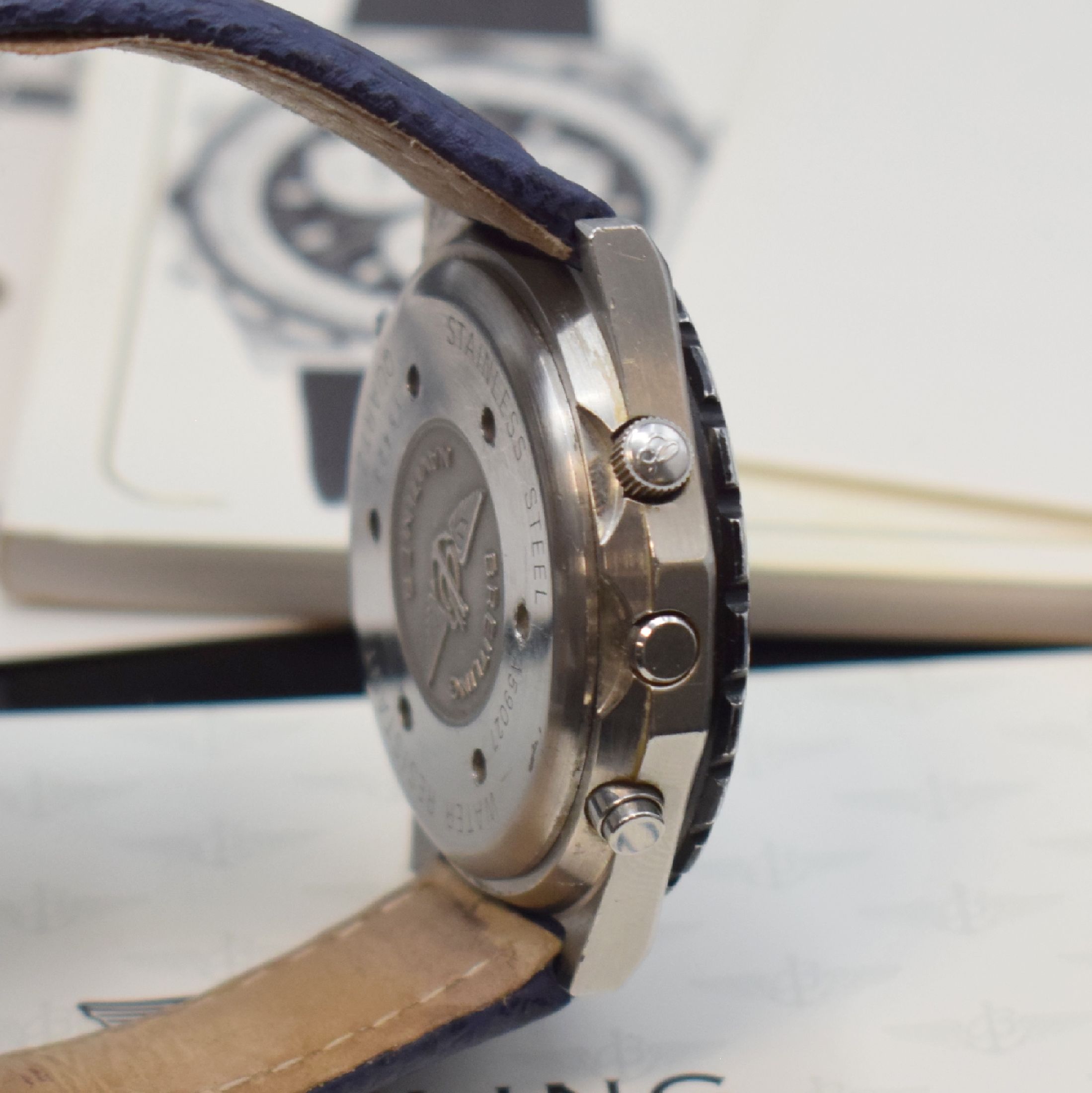 Detail c: BREITLING Navitimer Jupiter Pilot Flieger- Chronograph in Stahl Referenz A59027, Schweiz lt. orig. Papier verk. 1992, quarz, verschr. Geh., beids. ...
