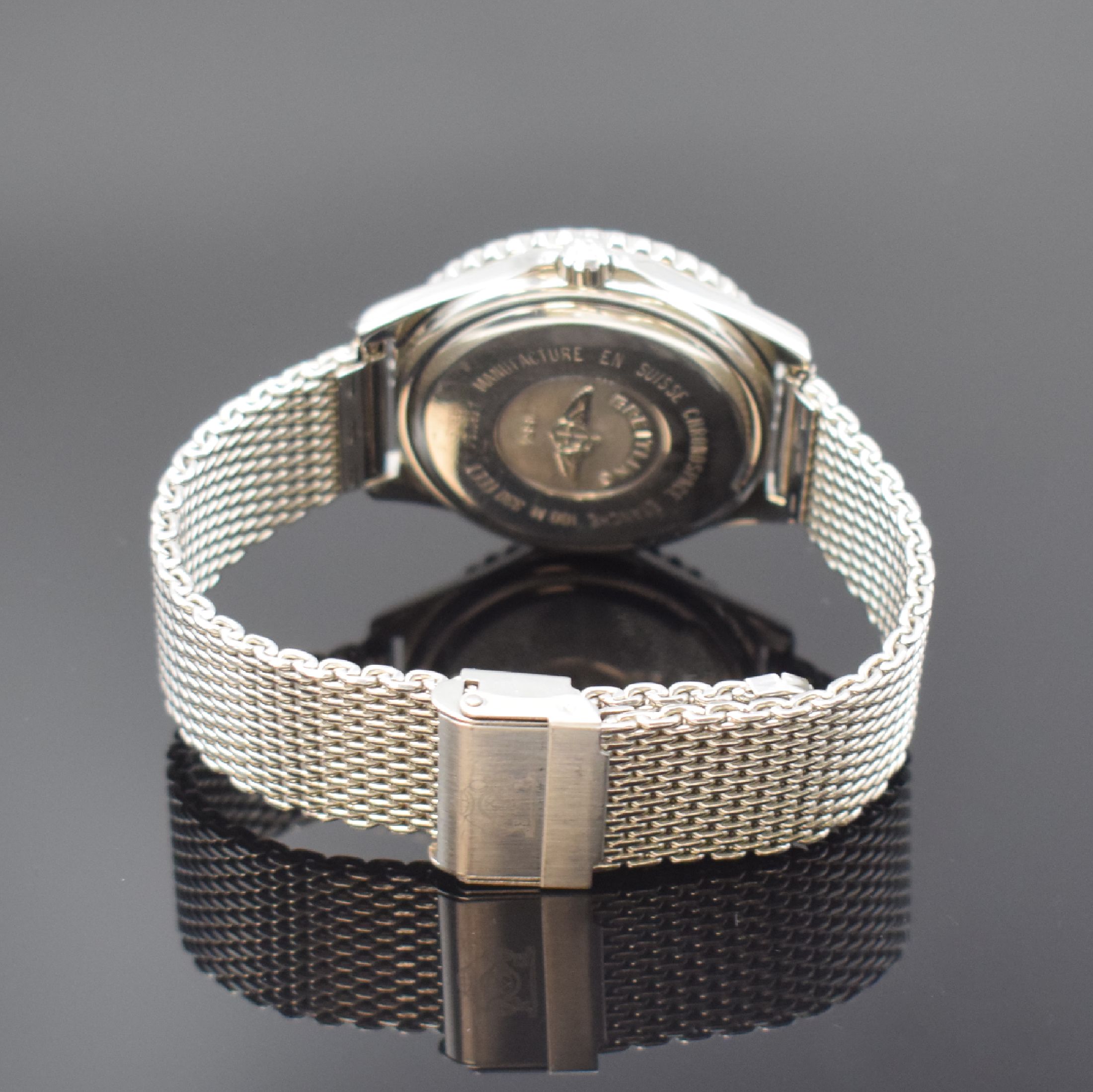 Detail b: BREITLING Chronospace Herrenarmbanduhr in Stahl Referenz A56012.1, Schweiz um 2000, quarz, Boden aufgedr., neutr. Stahlband, beids. drehbare Lunette ...