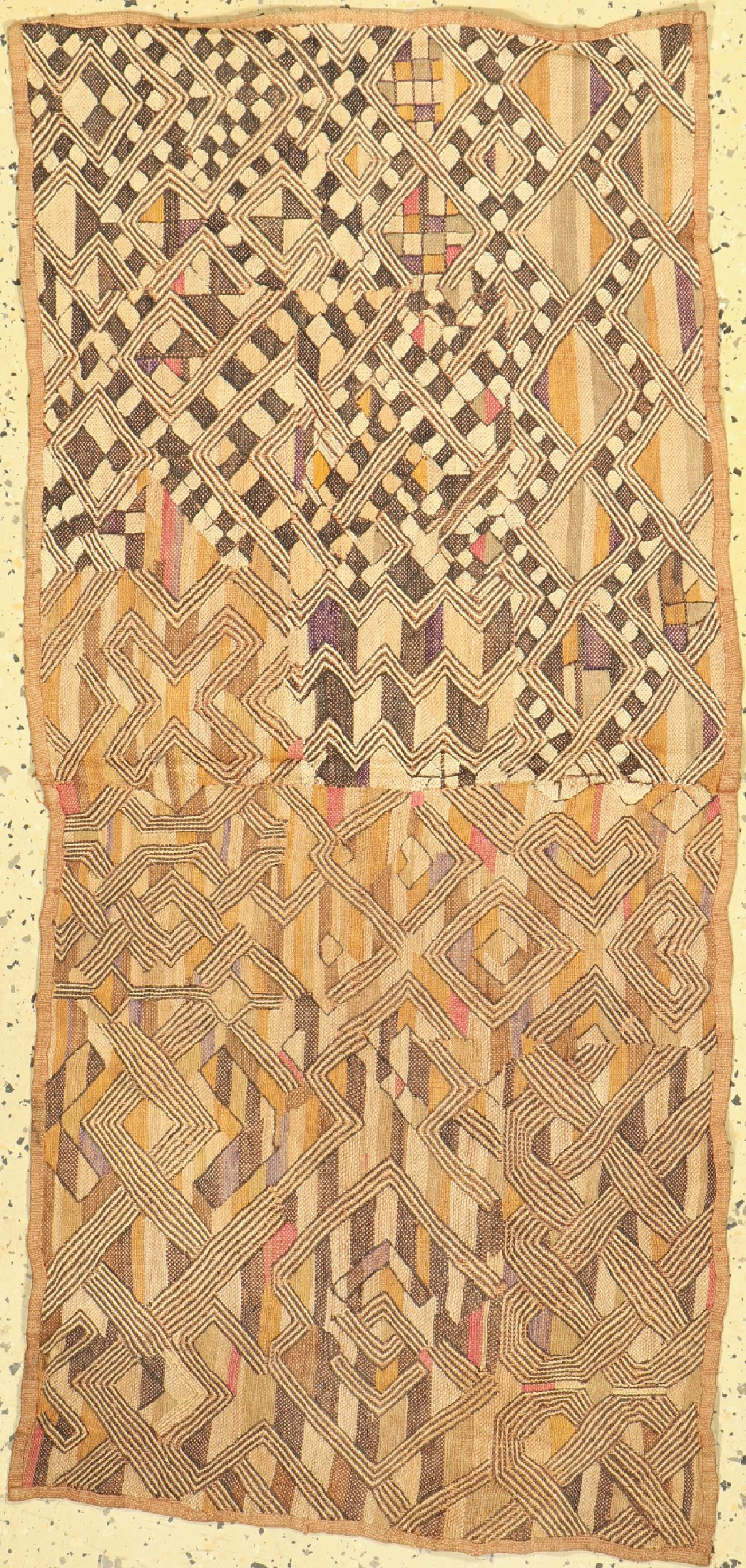 Kuba Cloth"Rafia", Afrika, Kongo, um 1900, Holzfaser, ca. 114 x 55 cm, EHZ: 1-2