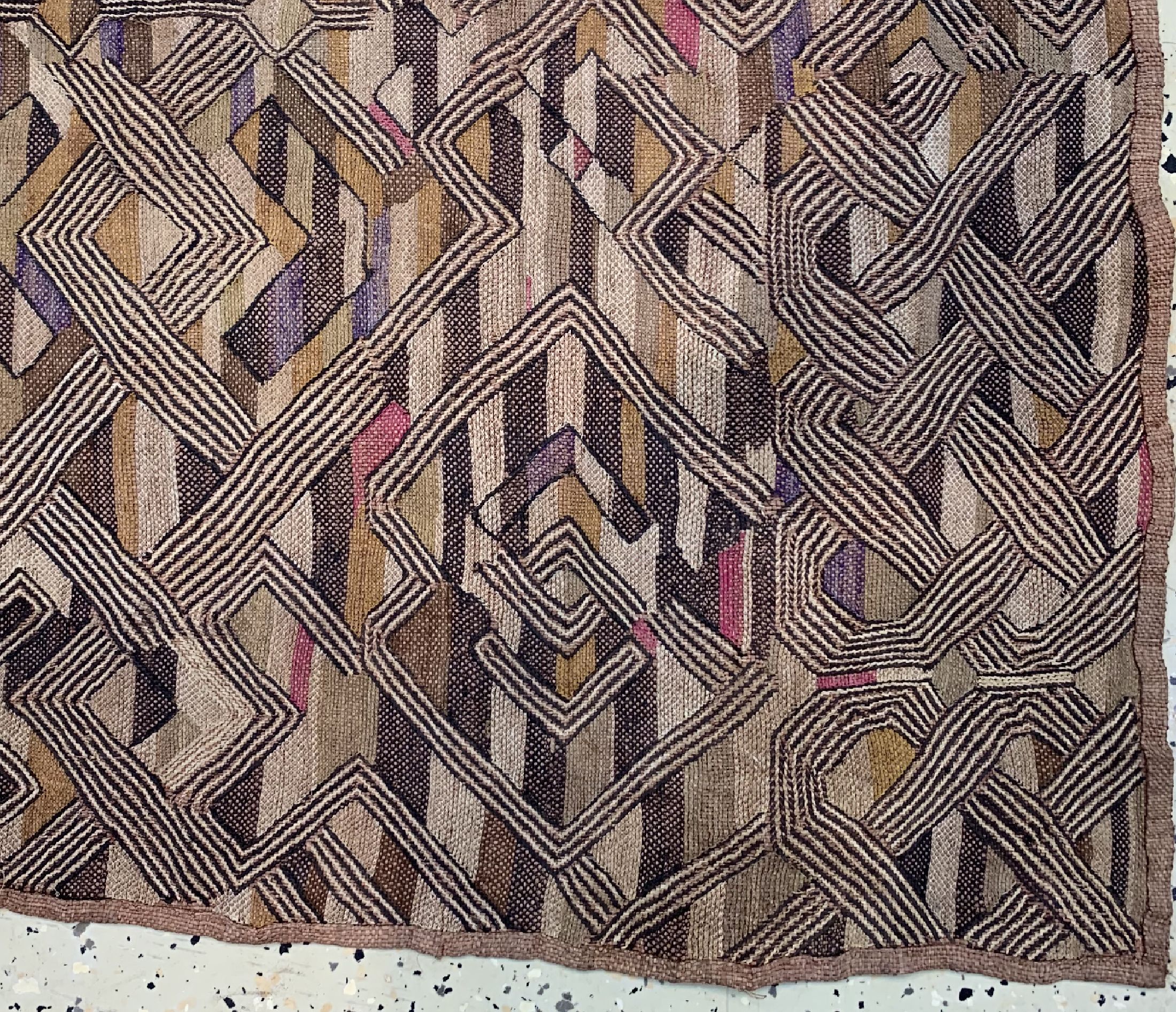 Detail a: Kuba Cloth"Rafia", Afrika, Kongo, um 1900, Holzfaser, ca. 114 x 55 cm, EHZ: 1-2