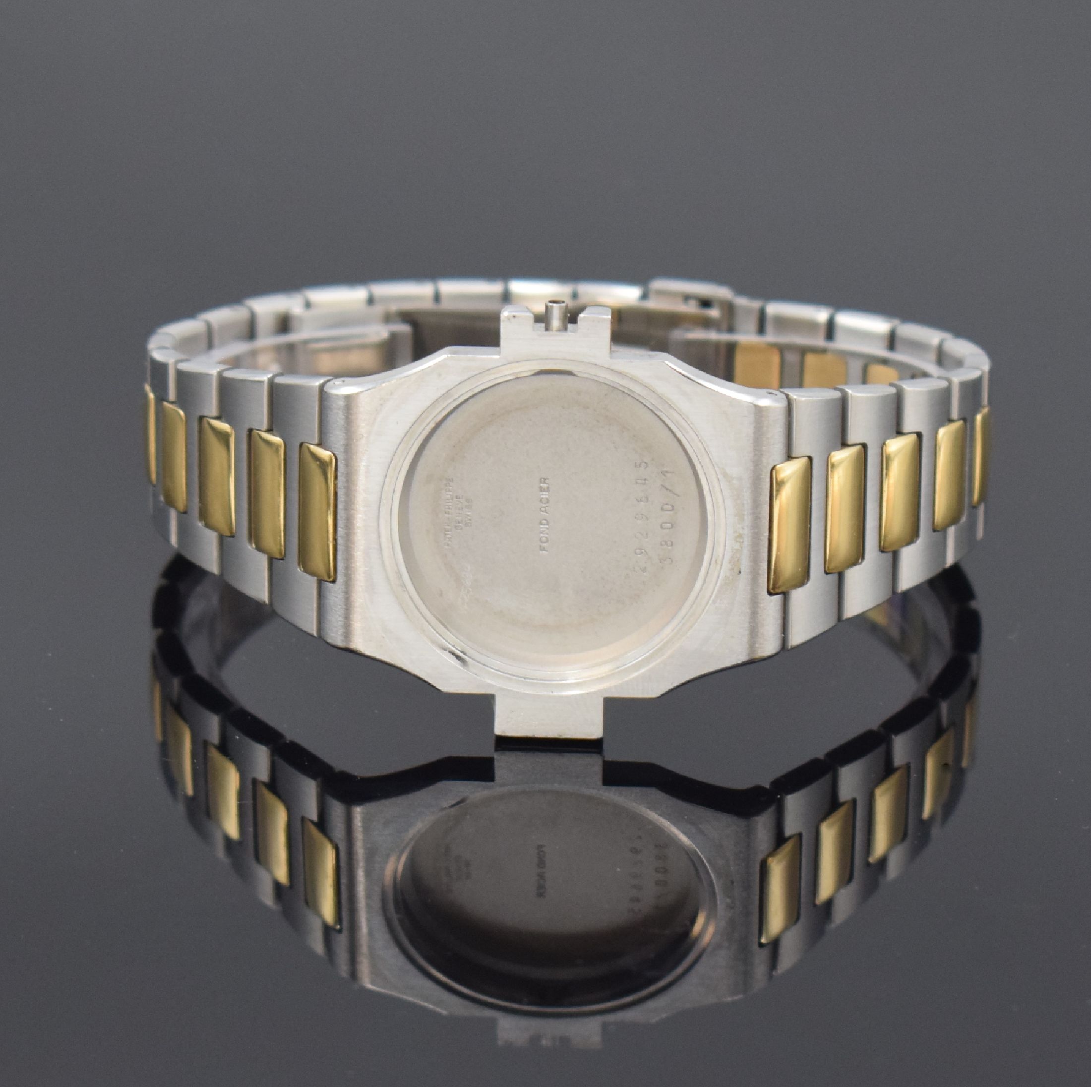 Detail g: PATEK PHILIPPE hochfeine Herrenarmbanduhr Modell Nautilus Referenz 3800/1 designed von Gerald Genta mit original Zertifikat, Schweiz verkauft ...