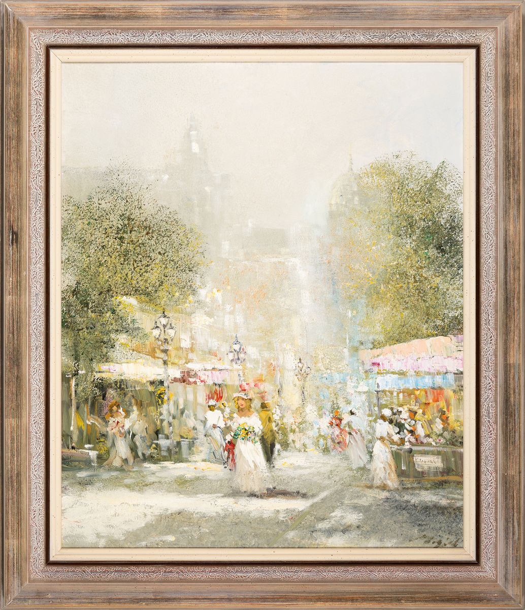 Detail k: Madjid, geb. 1943 Teheran, junge Frau auf dem Blumenmarkt, Öl/Lwd, rechts unten signiert, Rahmen, 75x63 cm