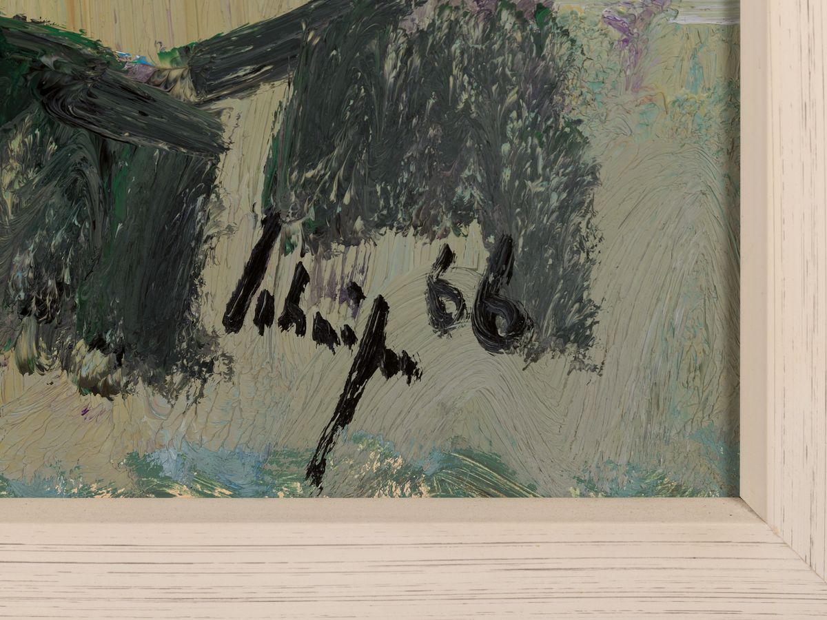 Detail a: Fritz Schnitzer, 1914-1976, Blick über eine südliche Stadt mit weiß gekalkten Häusern, signiert und datiert 1966, Öl/Platte, Rahmen, 58x66 cm