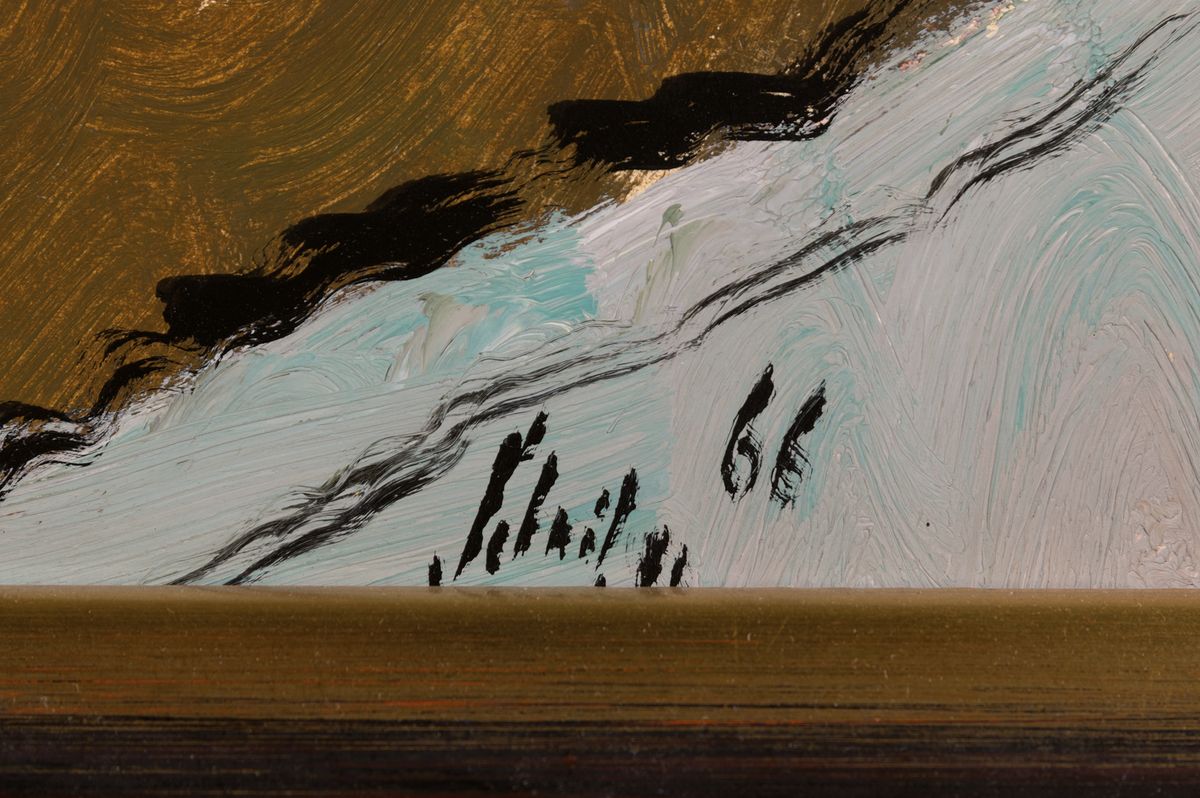 Detail a: Fritz Schnitzer, 1914-1976, wohl Heidelberger Frühlingslandschaft, Öl/Platte, signiert und datiert 1966, Rahmen 60x67 cm
