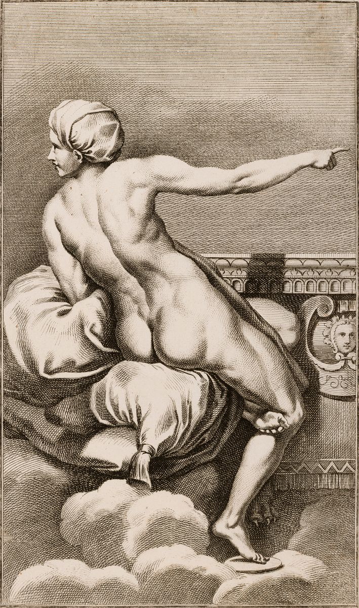 Detail a: Georg Martin Preisler, 1700-1754, 9 Kupferstiche, allegorische, Darstellungen und Figurenstudien, z.T. signiert, ca. 32 x 20 cm, druckfrische ...