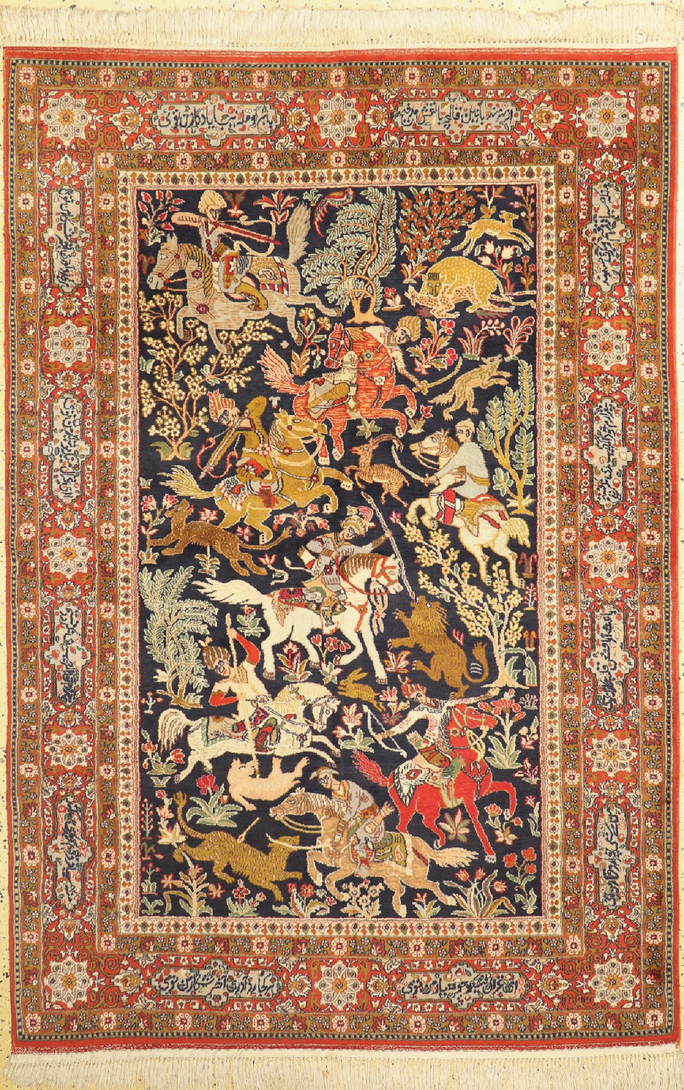 Lahor fein, Pakistan, ca. 50 Jahre, Wolle auf Baumwolle, ca. 210 x 140 cm, EHZ: 2