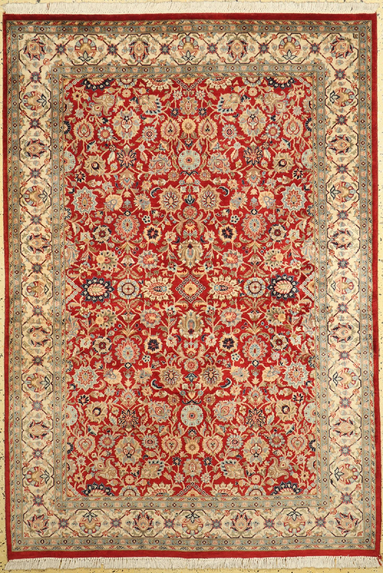 Sarogh fein, Pakistan, ca. 50 Jahre, Korkwolle auf Baumwolle, ca. 203 x 140 cm, EHZ: 2