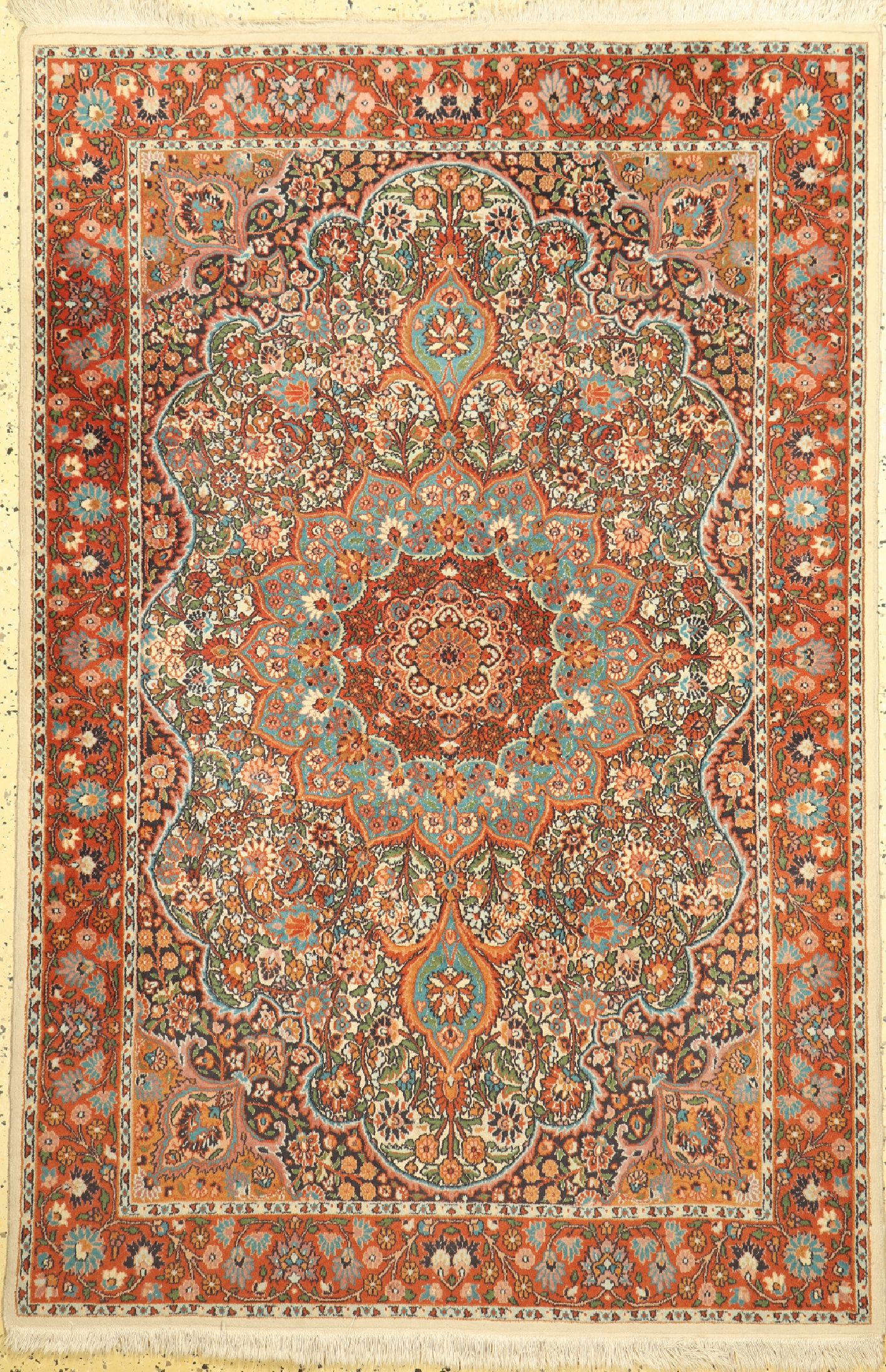 Lahor fein, Pakistan, ca. 50 Jahre, Wolle auf Baumwolle, ca. 183 x 123 cm, EHZ: 2