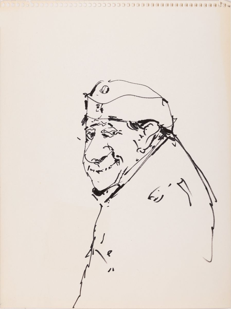 Carolus Vocke, 1899 Heilbronn - 1979 Mannheim, Aquarell und 7 Skizzen, meist signiert, a. Aquarell, Altrhein mit Boot, signiert und dat. 8/68, ca. 46 ...