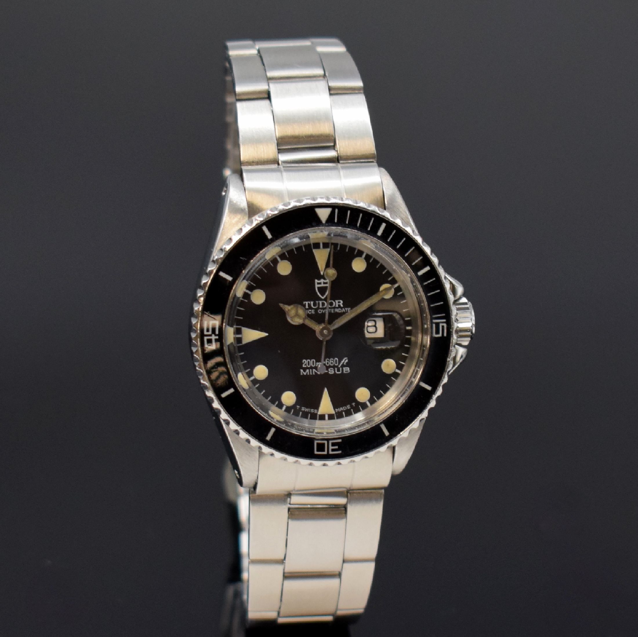 Detail a: TUDOR Prince Oysterdate MINI-SUB Armbanduhr Referenz 73090, Schweiz verk. lt. beil. orig. Zertifikat 08/1994, Automatik, verschr. Rolex-Geh. in Stahl ...