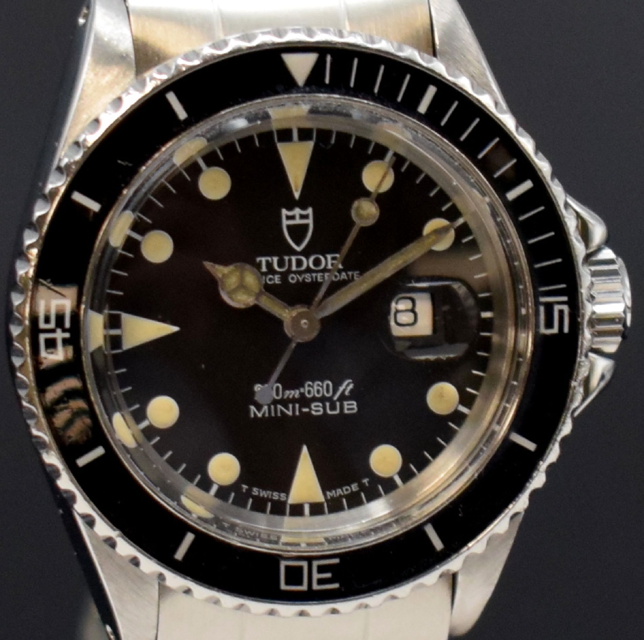 Detail b: TUDOR Prince Oysterdate MINI-SUB Armbanduhr Referenz 73090, Schweiz verk. lt. beil. orig. Zertifikat 08/1994, Automatik, verschr. Rolex-Geh. in Stahl ...