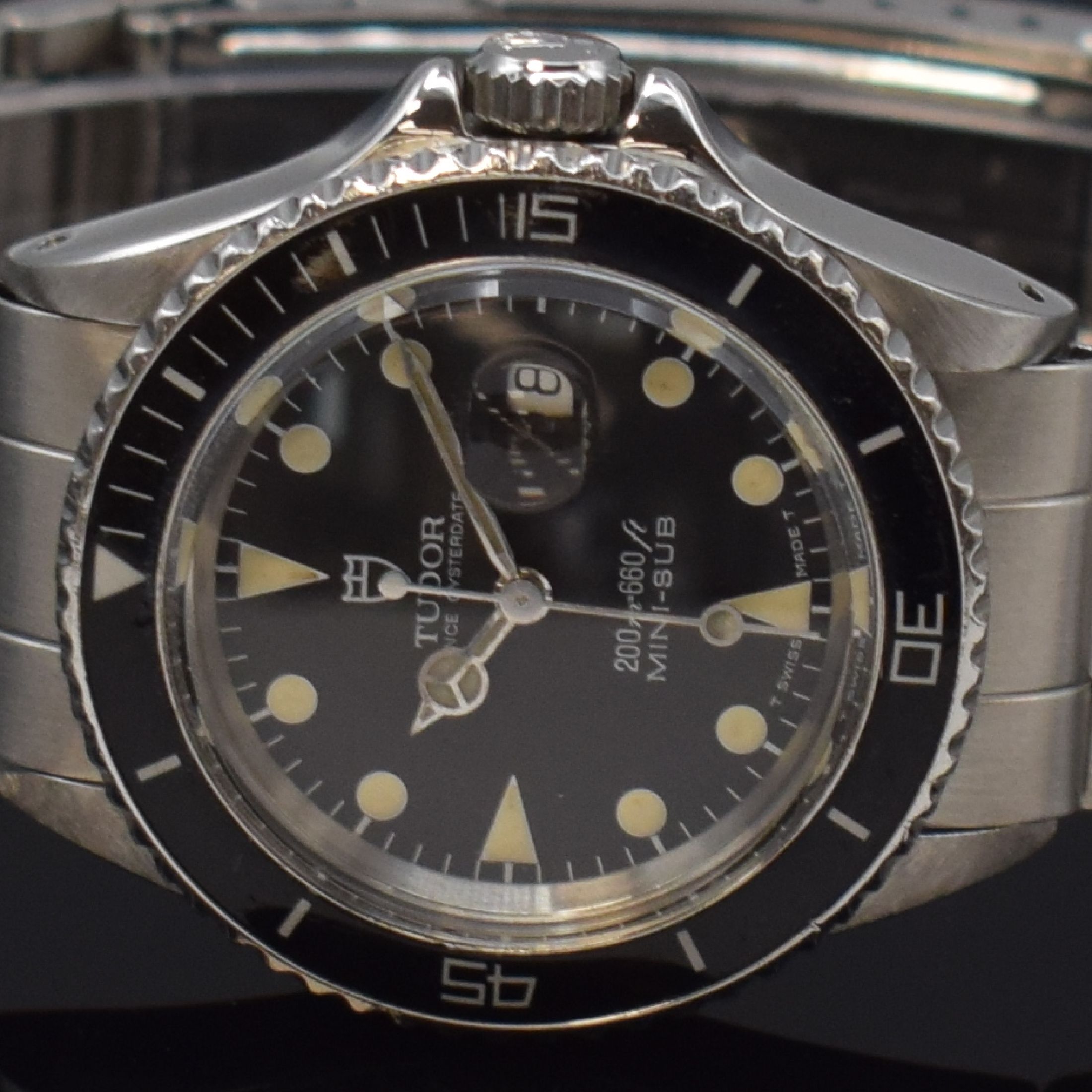 Detail d: TUDOR Prince Oysterdate MINI-SUB Armbanduhr Referenz 73090, Schweiz verk. lt. beil. orig. Zertifikat 08/1994, Automatik, verschr. Rolex-Geh. in Stahl ...