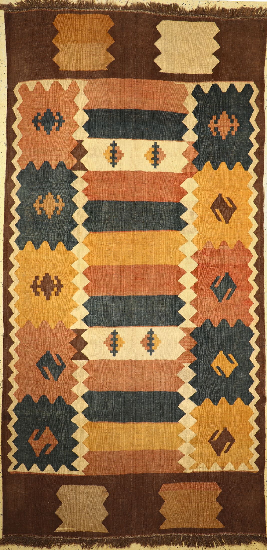 Kelim antik, Tadschikistan, um 1920, Wolle auf Wolle, ca. 330 x 162 cm, EHZ: 1-2