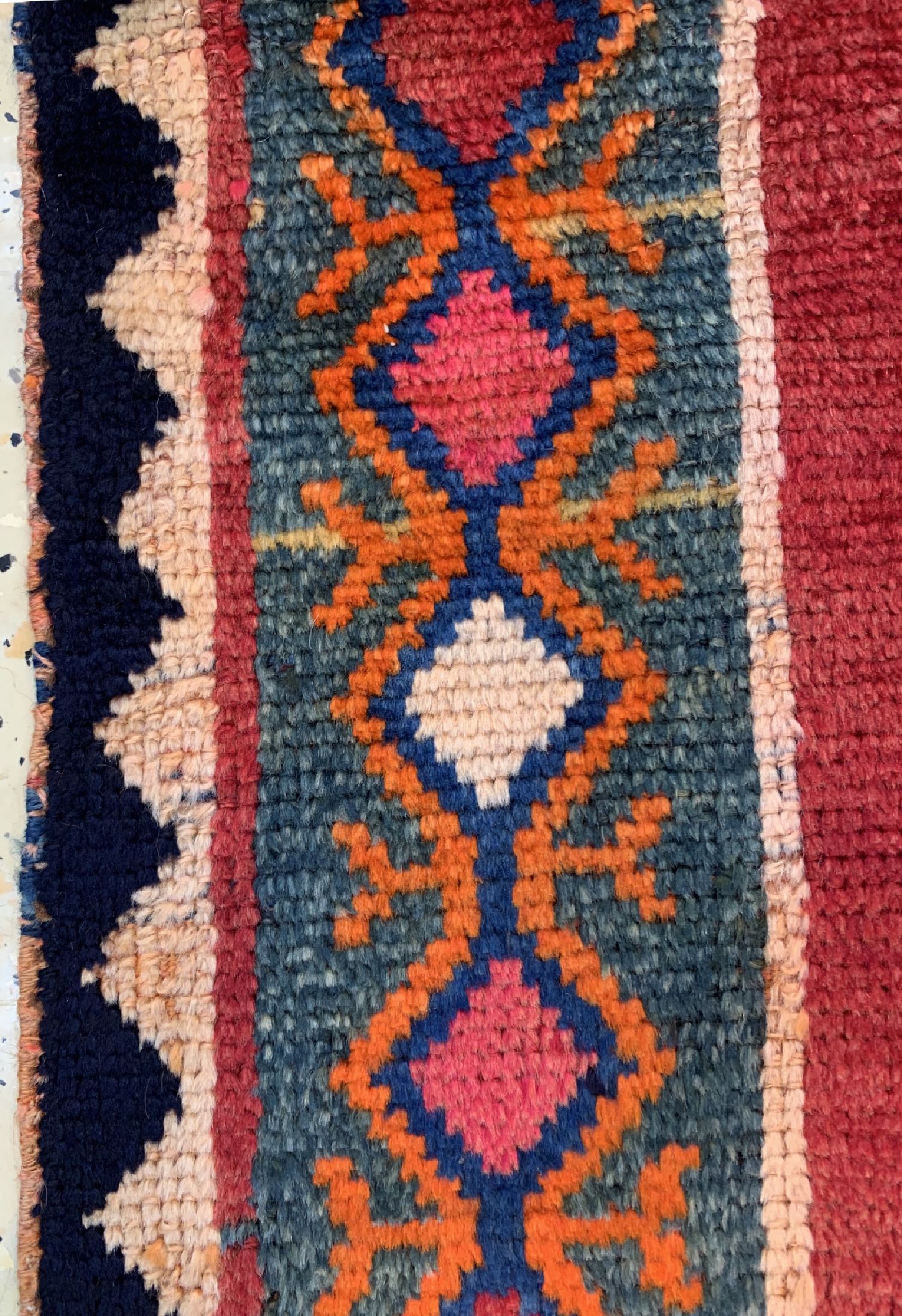 Detail d: Ghaschgai Gabbeh, Persien, um 1920, Wolle auf Wolle, ca. 232 x 115 cm, EHZ: 3