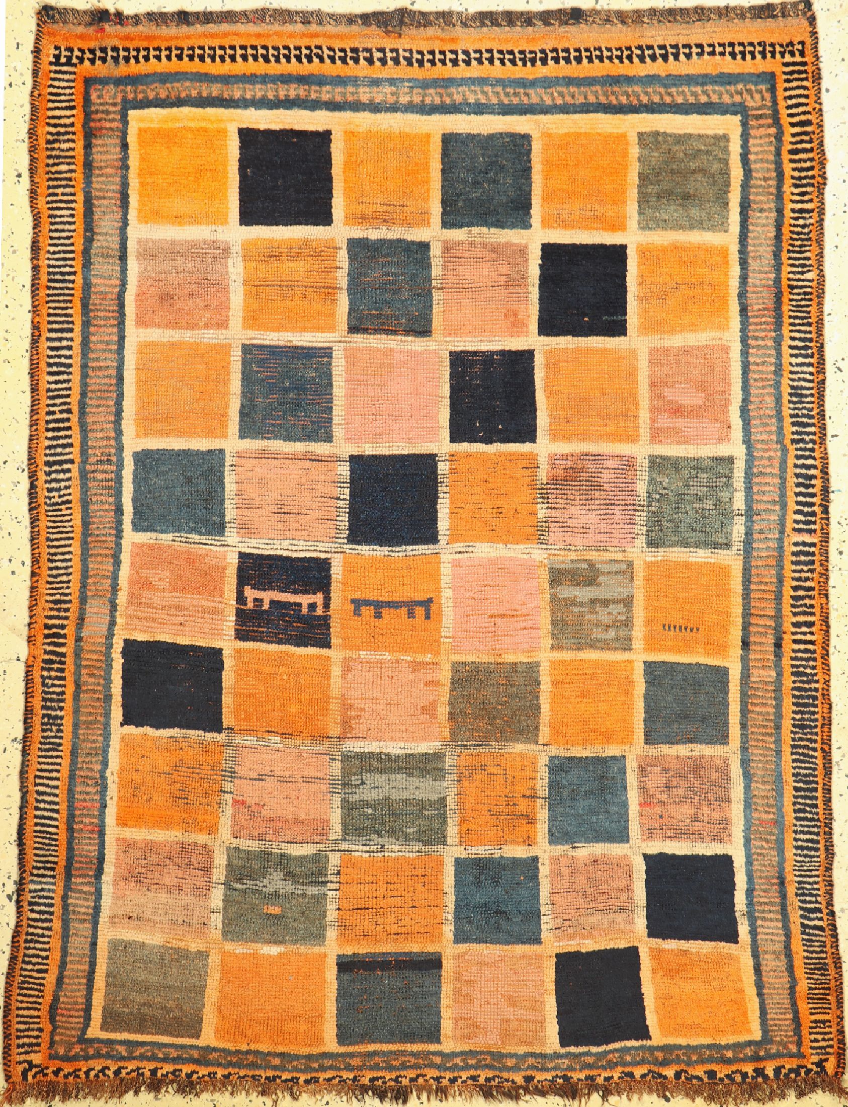 Luri Gabbeh antik, Persien, 19.Jhd, Wolle auf Wolle, ca. 165 x 125 cm, verkürzt, EHZ: 3