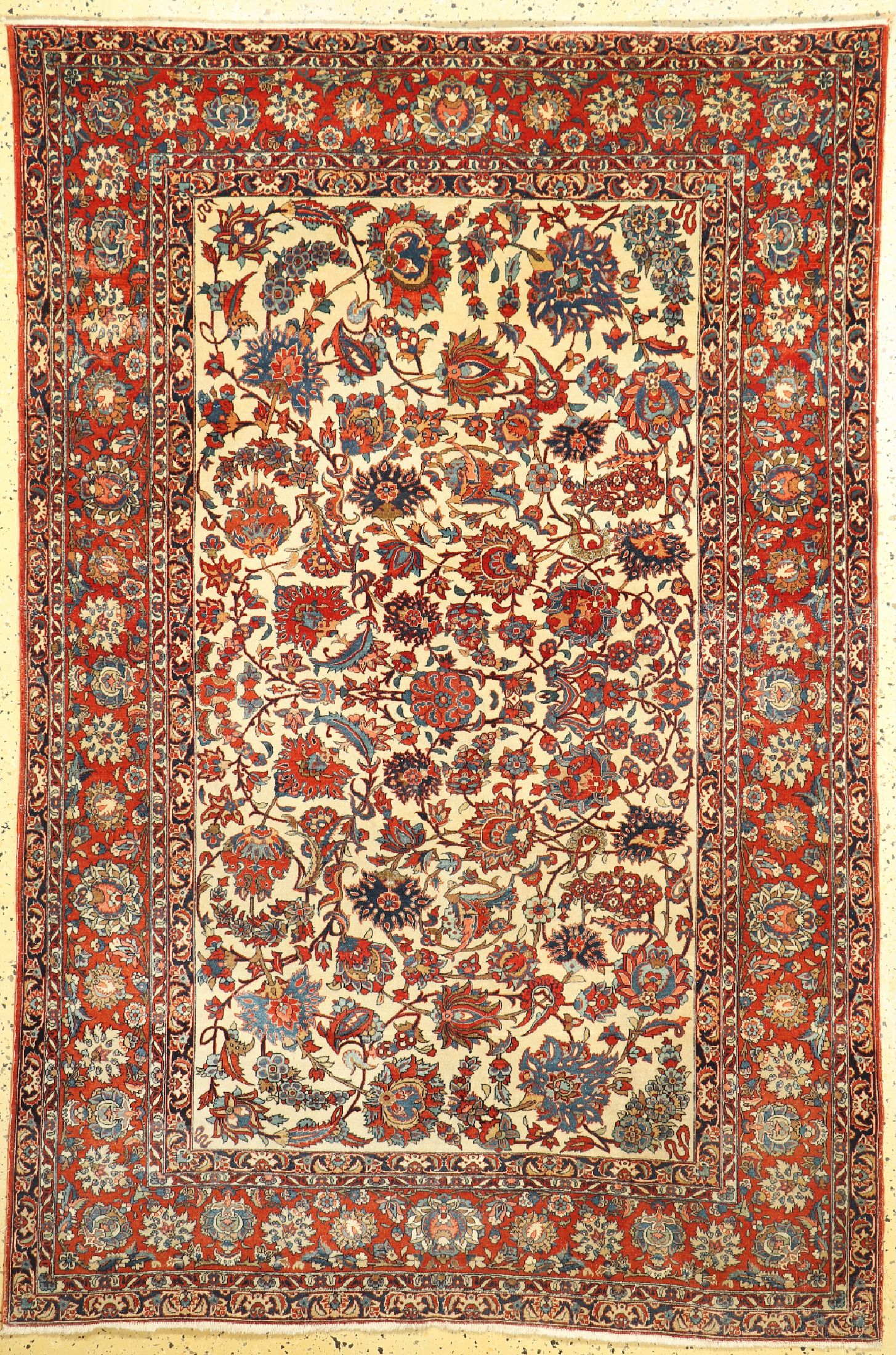Antiker Esfahan, Persien, 19.Jhd, Wolle aufBaumwolle, ca. 206 x 140 cm, EHZ: 3