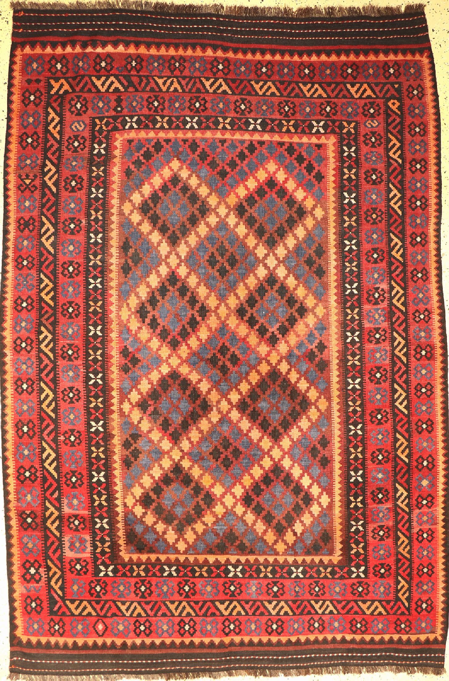 Maymaneh Kelim, Afghanistan, um 1950, Wolleauf Wolle, ca. 285 x 195 cm, EHZ: 1-2