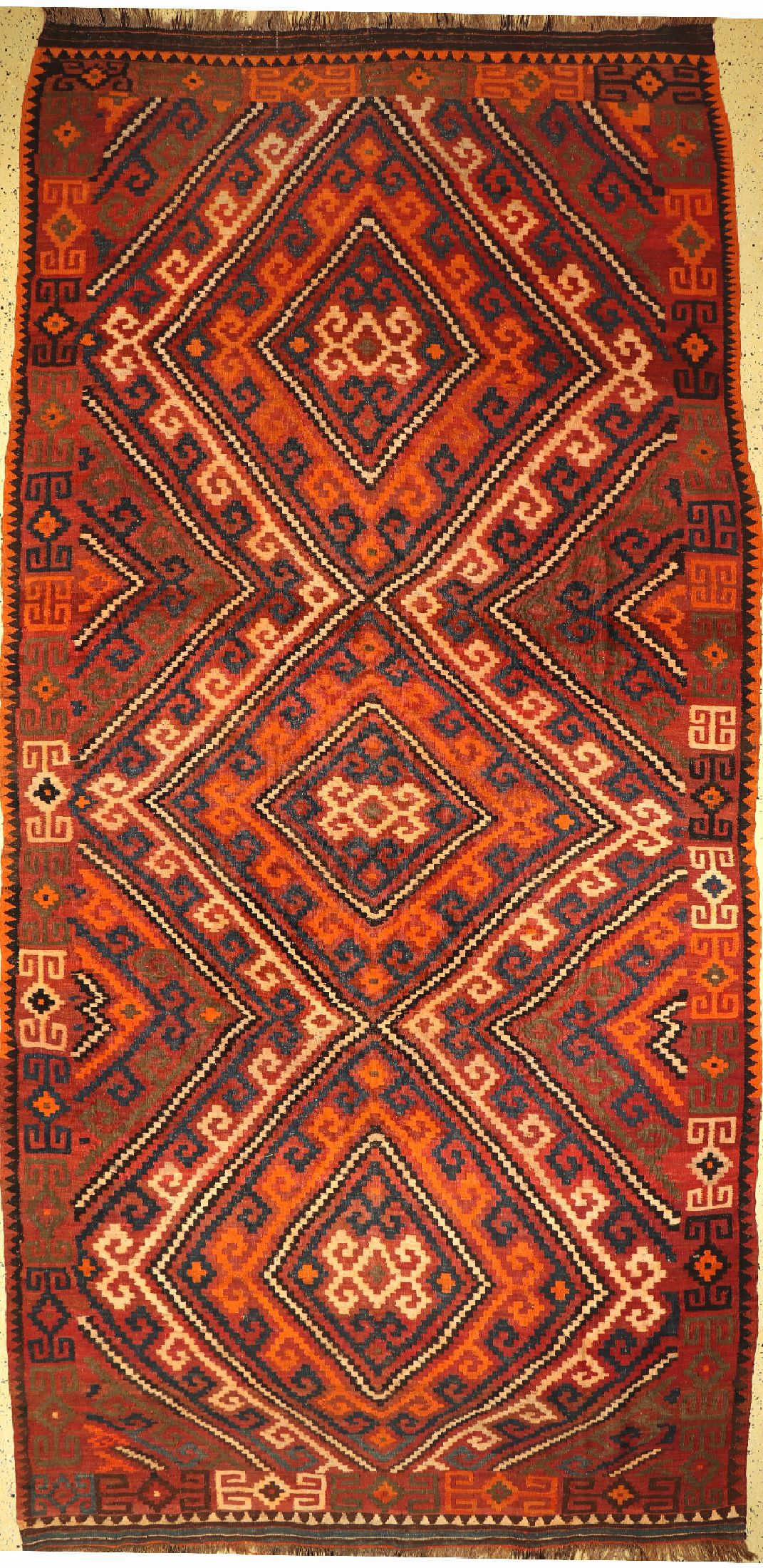 Maymaneh Kelim, Afghanistan, um 1920/1930, Wolle auf Wolle, ca. 420 x 225 cm, EHZ: 2