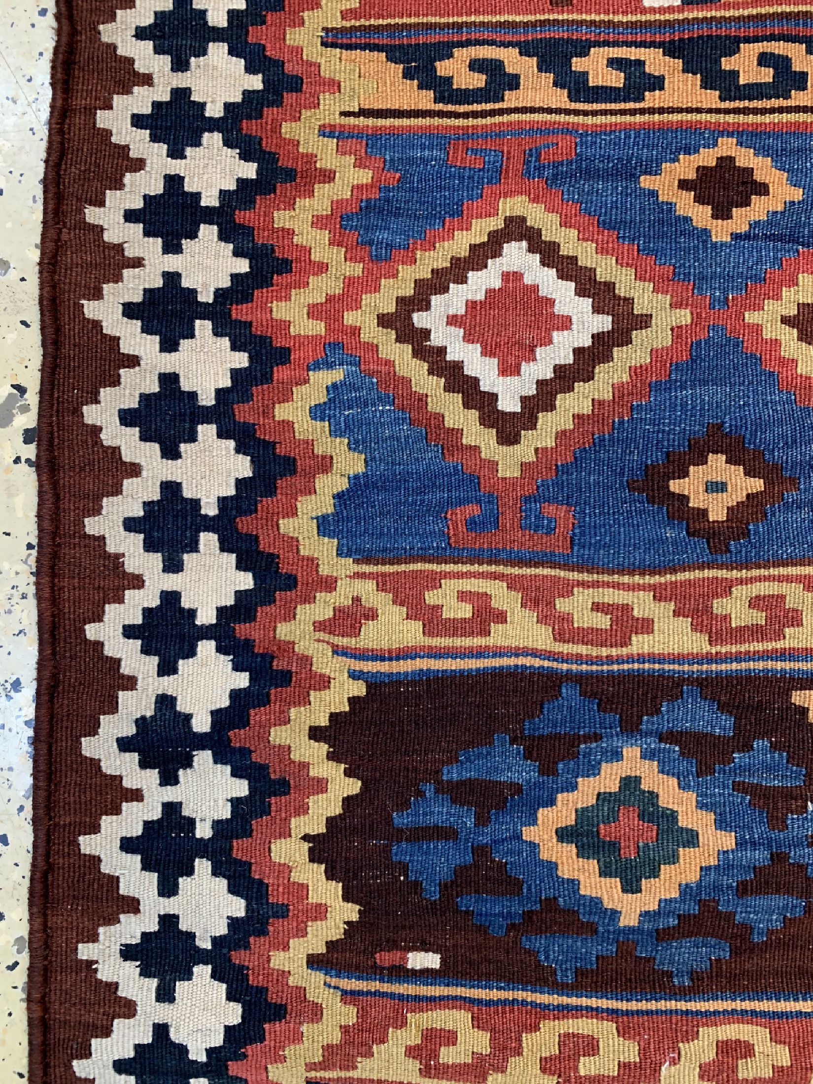 Detail c: Ghaschgai Kelim antik, Persien, um 1900, Wolle auf Wolle, ca. 283 x 163 cm, EHZ: 1-2