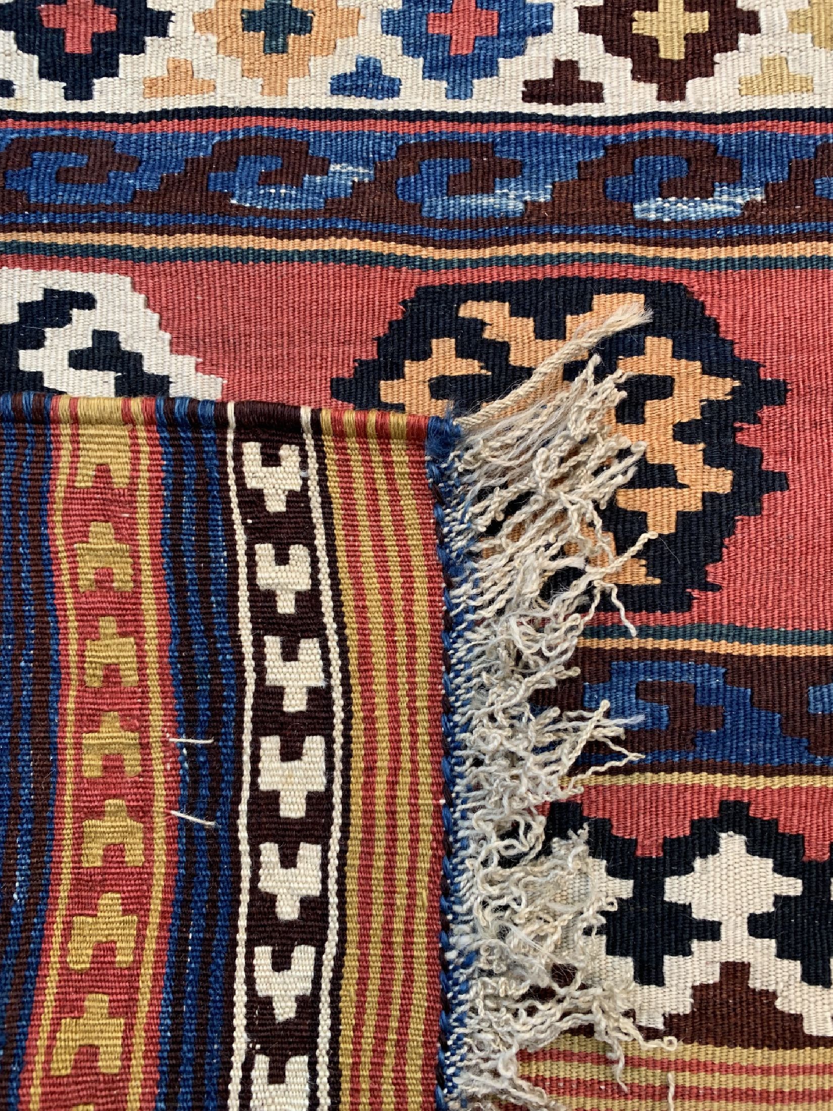 Detail d: Ghaschgai Kelim antik, Persien, um 1900, Wolle auf Wolle, ca. 283 x 163 cm, EHZ: 1-2