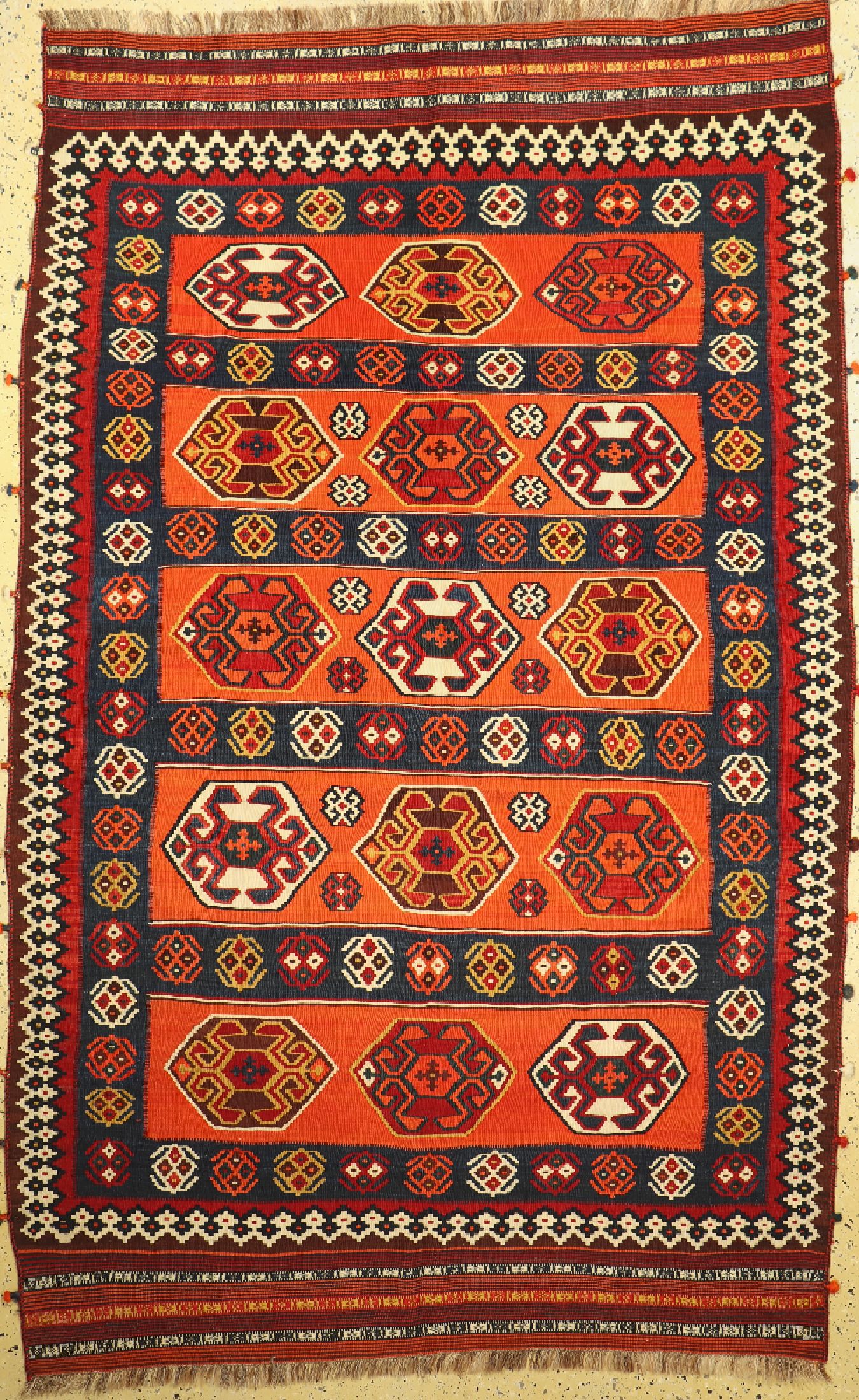 Ghaschgai Kelim, Persien, um 1920, Wolle auf Wolle, ca. 260 x 160 cm, EHZ: 1-2