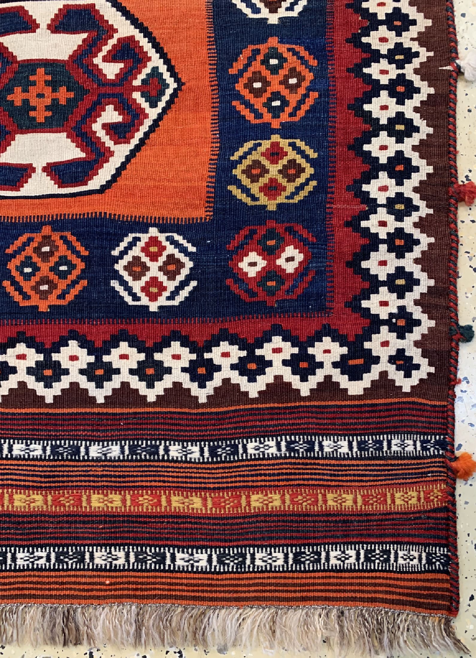 Detail a: Ghaschgai Kelim, Persien, um 1920, Wolle auf Wolle, ca. 260 x 160 cm, EHZ: 1-2