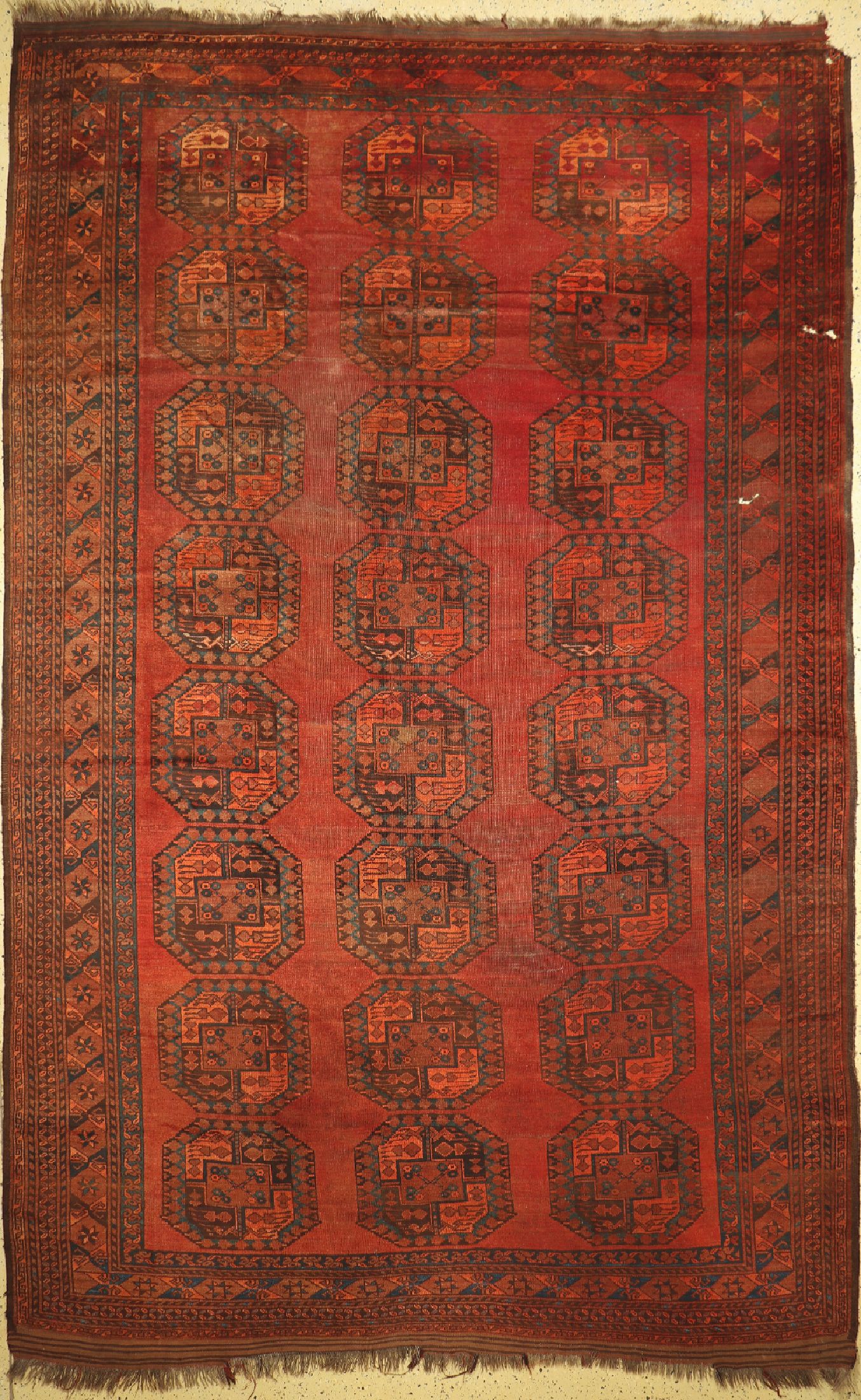 Ersari Hauptteppich antik, Afghanistan, um 1920, Wolle auf Wolle, ca. 430 x 265 cm, EHZ: 4
